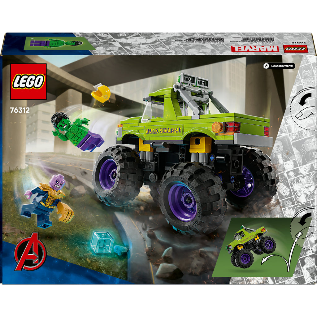 Lego marvel de hulk truck vs. thanos - superhelden speelgoed - 76312