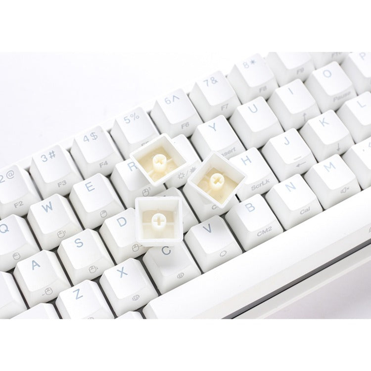 Ducky one 2 pro mini white classic, gaming toetsenbord (wit, us lay-out, cherry mx red, rgb led, double-shot pbt, quack mechanics, 60%)