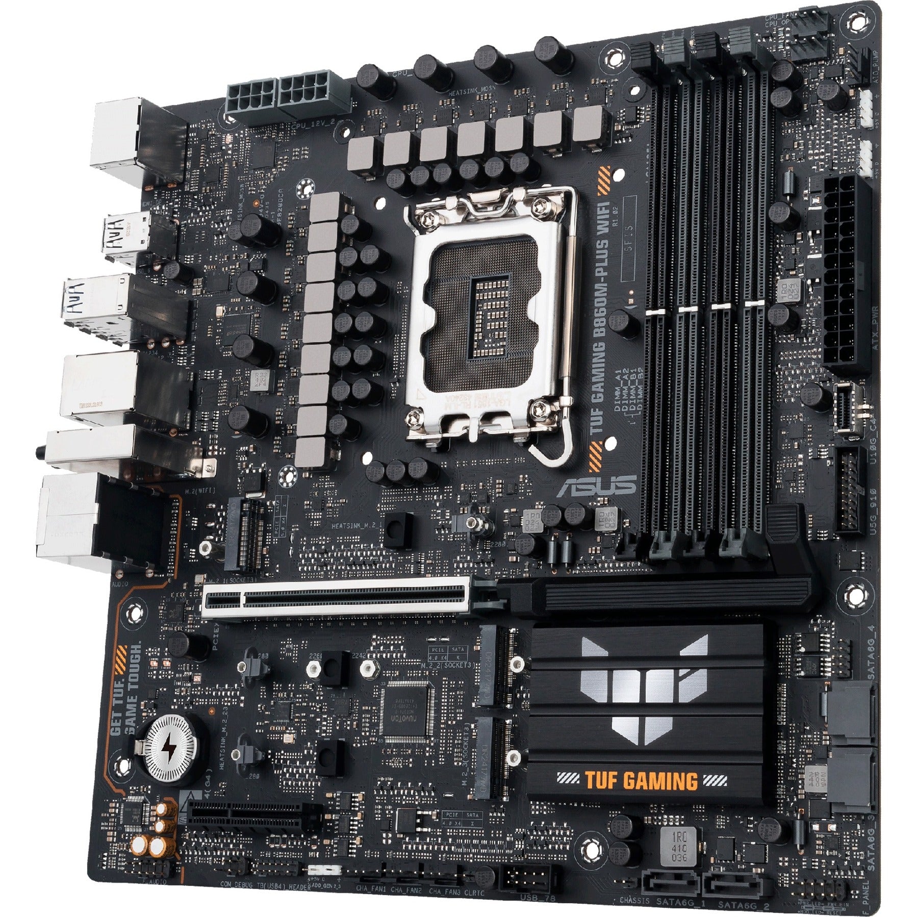 Asus tuf gaming b860m-plus wifi socket 1851 moederbord (2.5 gb-lan, wi-fi 7, bt, sound, µatx)