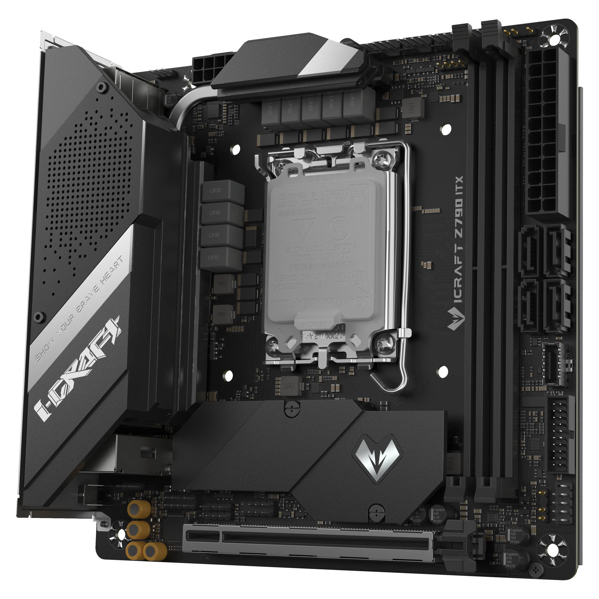 Maxsun ms-icraft z790 itx wifi socket 1700 moederbord (zwart, raid, 2.5 gb-lan, wlan, bt, sound, mini-itx)