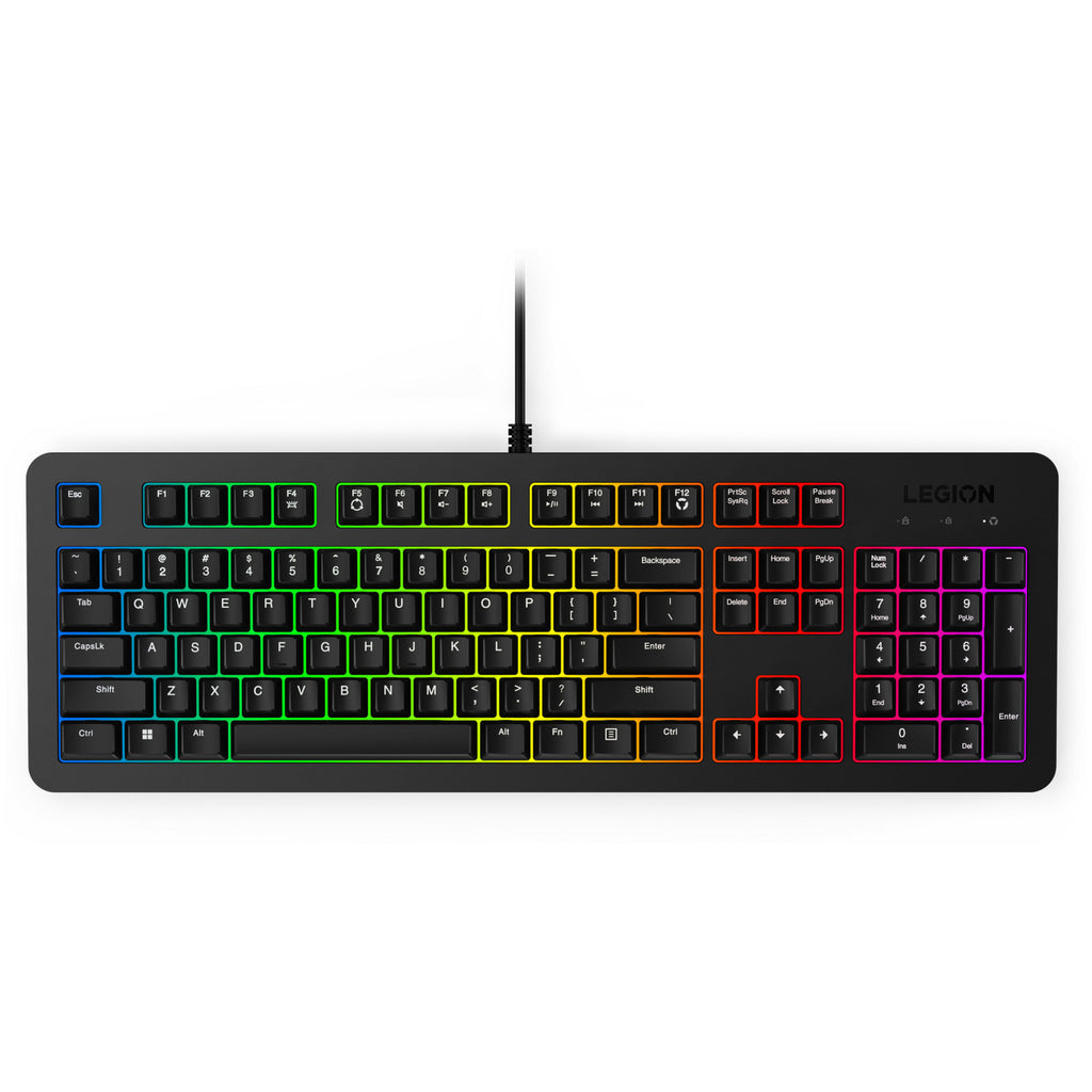 Lenovo legion k310 rgb gaming toetsenbord (zwart, us lay-out (qwerty), membraan, 100%, membraan switch, rgb, usb)