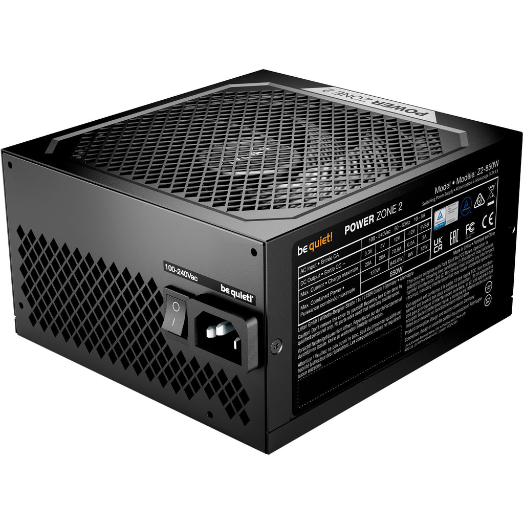 Be quiet! power zone 2 modulaire 850 watt voeding (zwart, 1x 12v-2x6, 3x pcie)