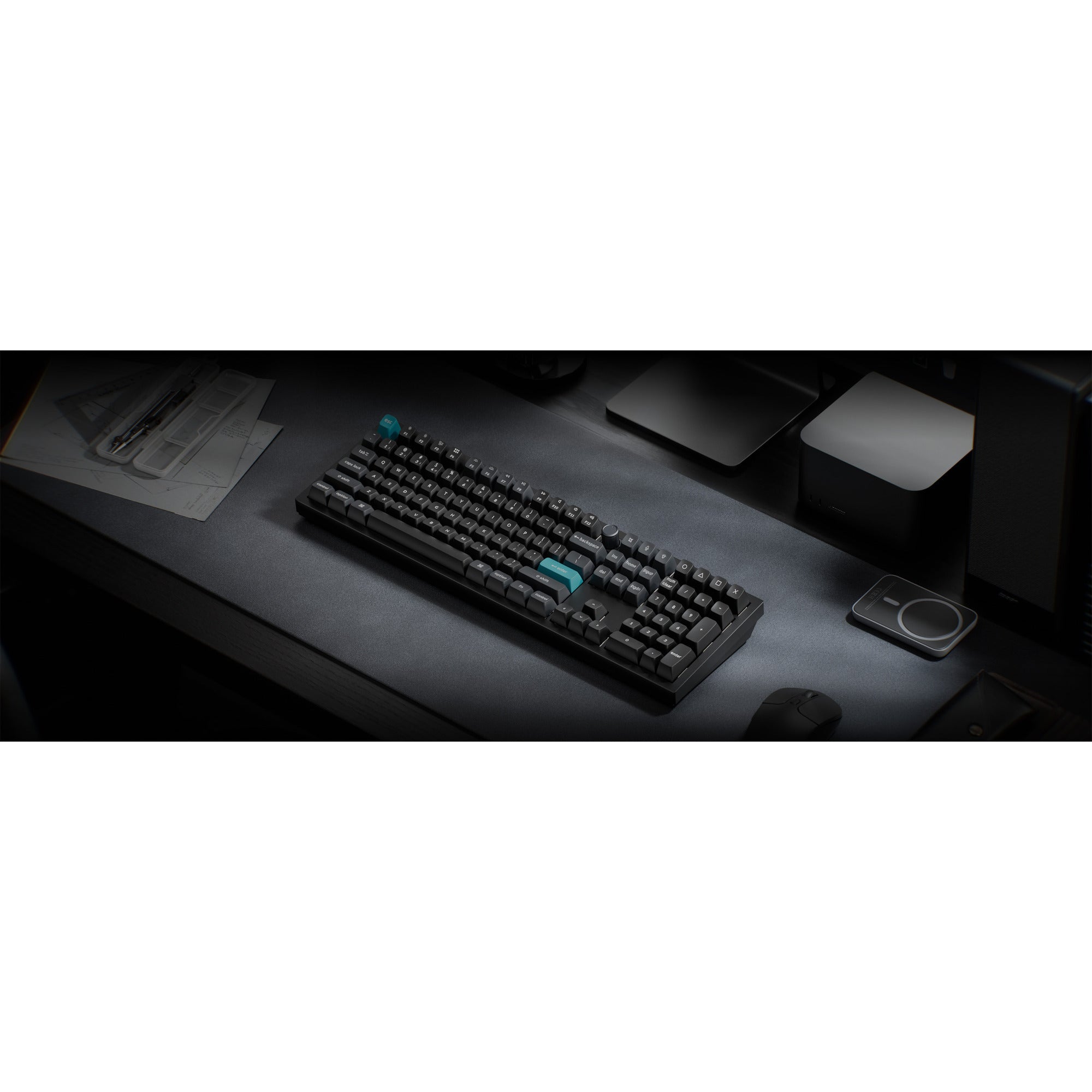 Keychron q6 ultra-m4 8k wireless custom mechanical keyboard (zwart, us lay-out (qwerty), silk pom banana, 100%, rgb, hot swap, 8k, 2.4 ghz bluetooth 5.2 usb-c)