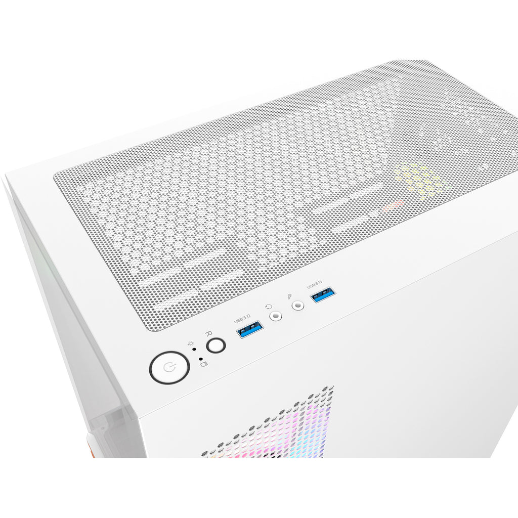 Thermaltake view 170 ws argb mini tower behuizing (wit houtkleur | 2x usb-a | rgb | tempered glass)