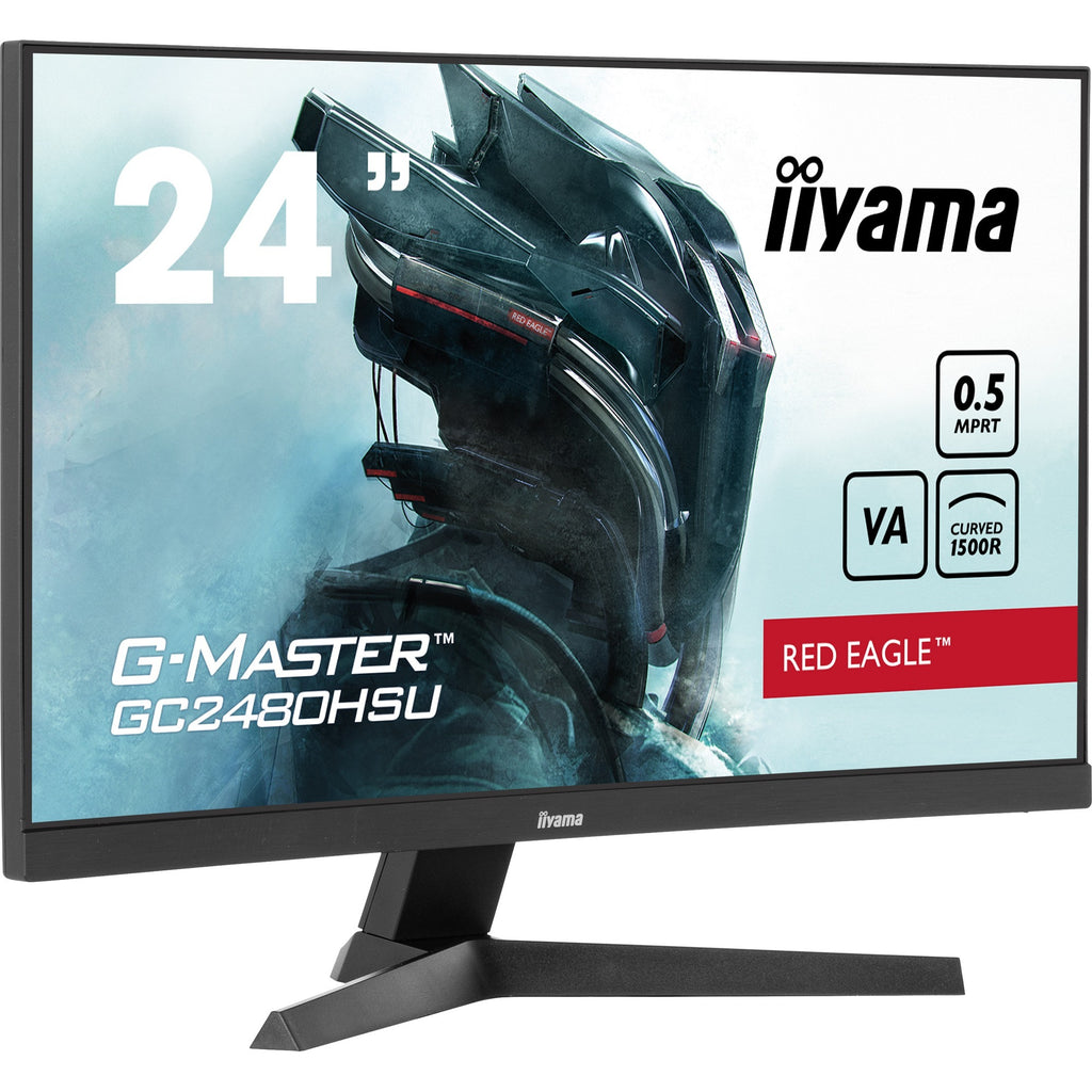 Iiyama g-master red eagle gc2480hsu-b1 23.6 curved gaming monitor (zwart, 2x hdmi, displayport, 2x usb-a, 180 hz)