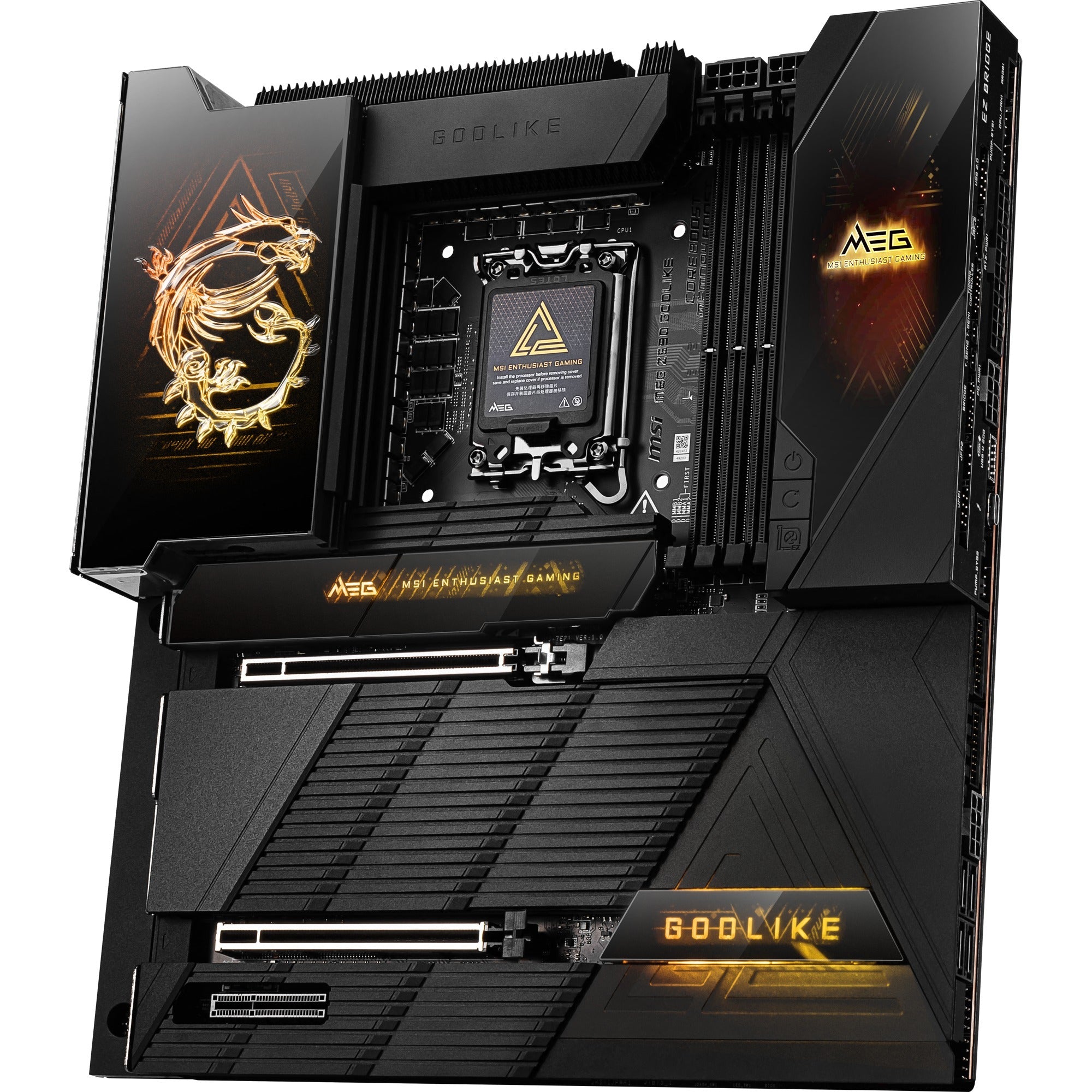 Msi meg z890 godlike socket 1851 moederbord (zwart, raid, 10gb-lan, 5gb-lan, wlan, bt, sound, e-atx)