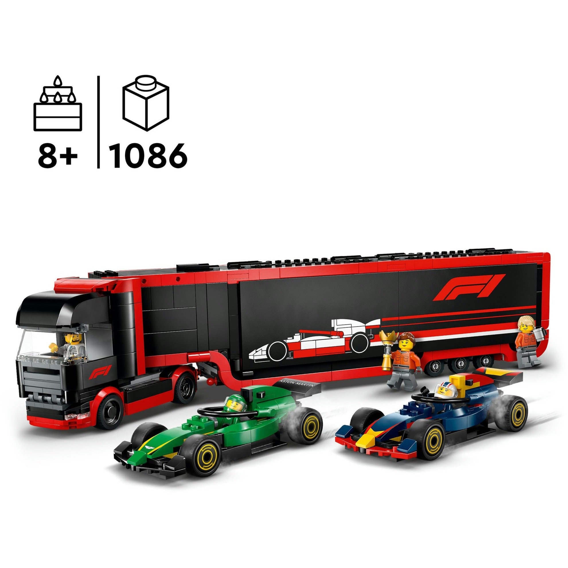 Lego City 60445 F1 Truck mit RB20 und AMR24 F1 Autos