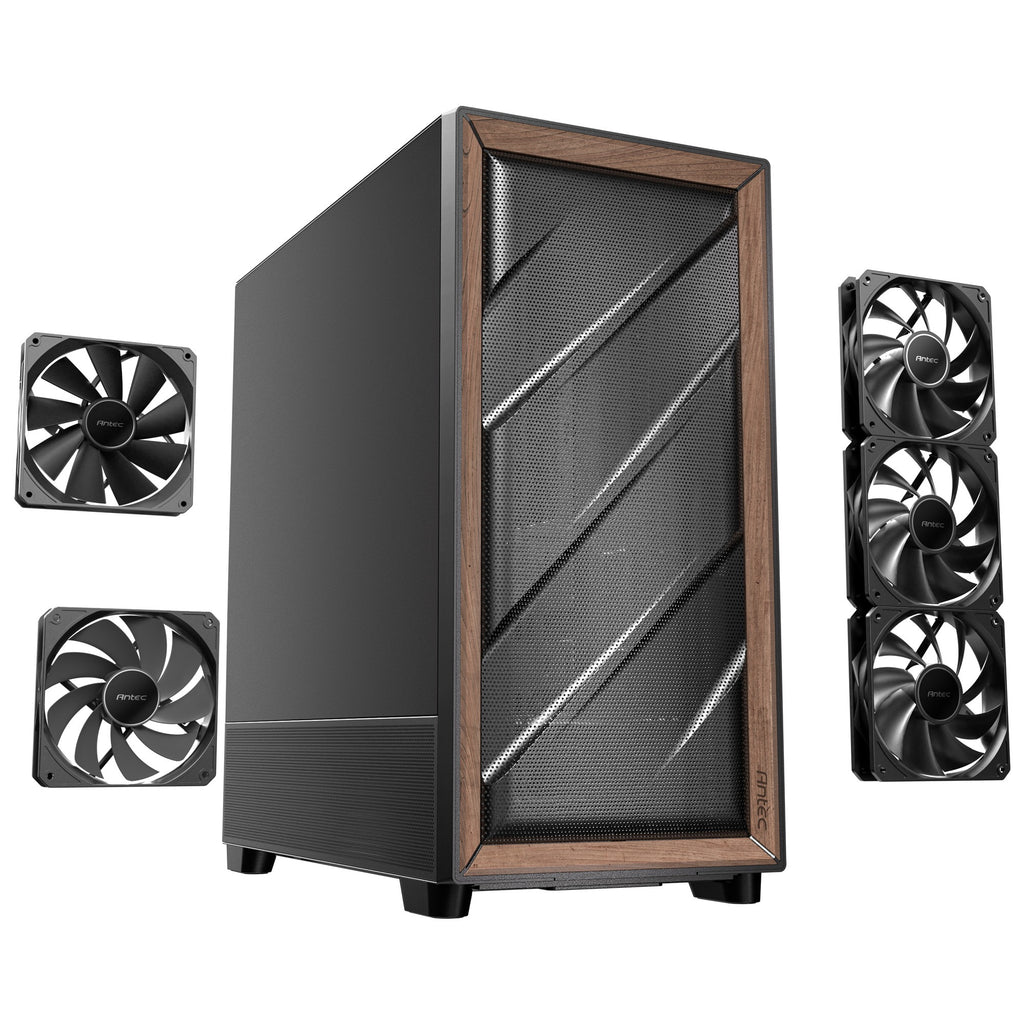 Antec flux se midi tower behuizing (zwart | 2x usb-a | 1x usb-c)