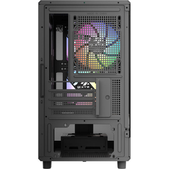 Xyz pc gear atom midi tower behuizing (zwart | 2x usb-a | 1x usb-c | tempered glass)