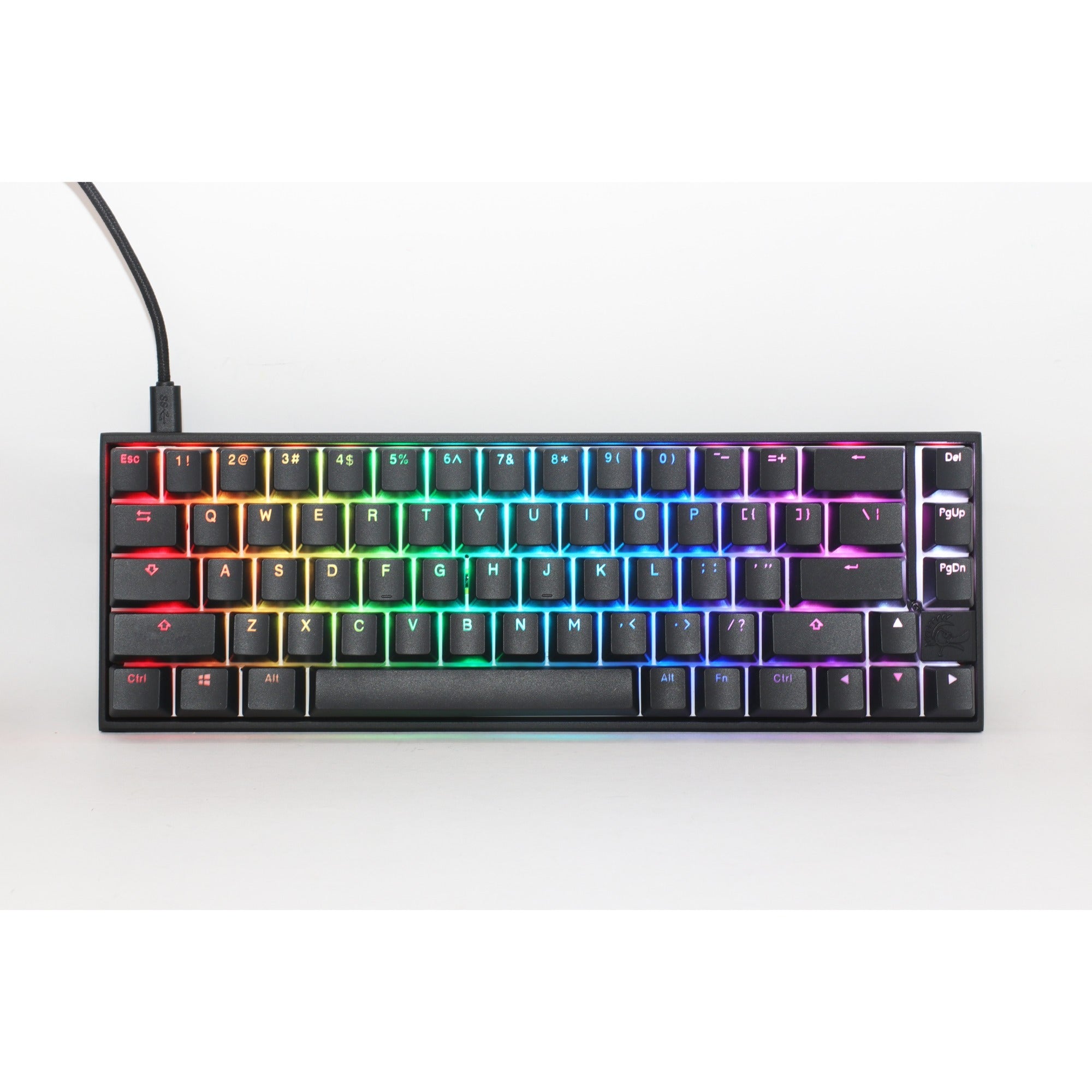 Ducky mecha pro sf, toetsenbord (zwart, us lay-out, cherry mx speed silver, rgb leds, 65%, pbt double-shot)