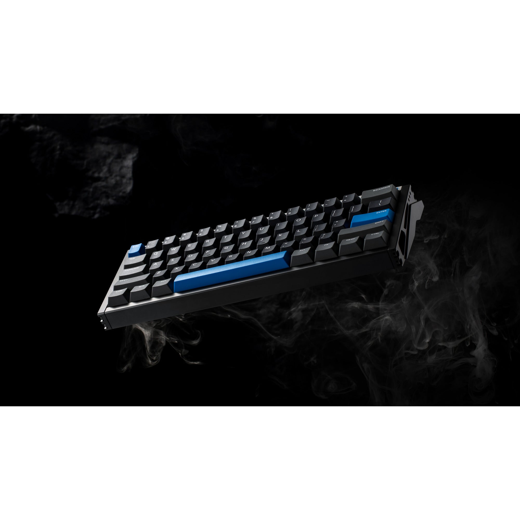 Iqunix ez60 magnetic switch gaming he keyboard, gaming toetsenbord (zwart blauw, us lay-out, us-international, gateron magnetic jade pro, 60%, rgb, double shot pbt keycaps)