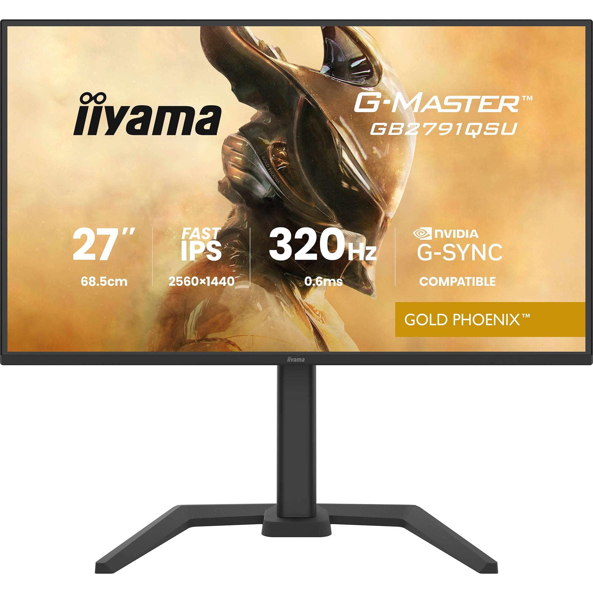 Iiyama g-master gold phoenix gb2791qsu-b1 27 gaming monitor (zwart (mat), 320 hz, hdmi, displayport, usb, audio)