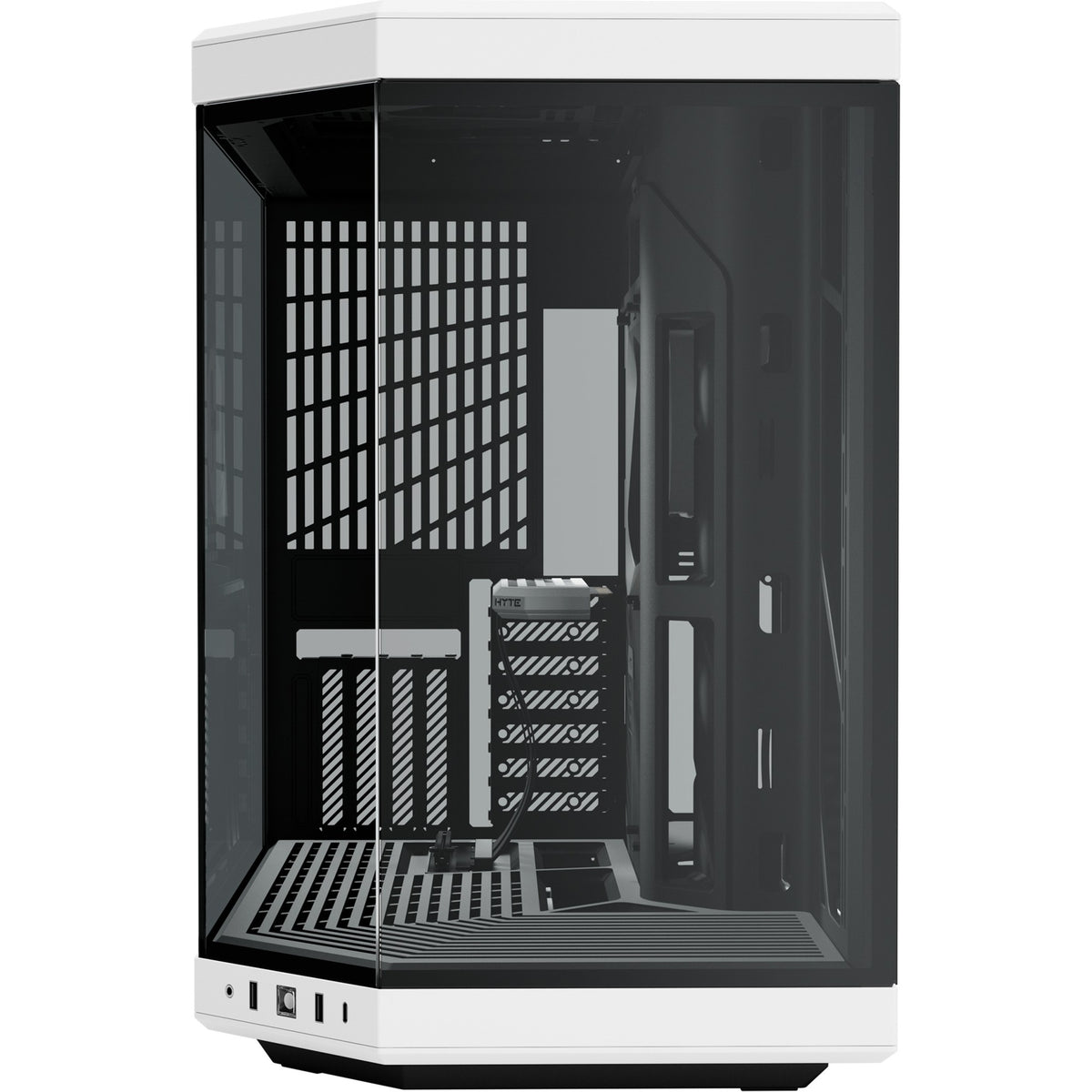 Hyte y70 midi tower behuizing (zwart wit | 2x usb-a | 1x usb-c | tempered glass)