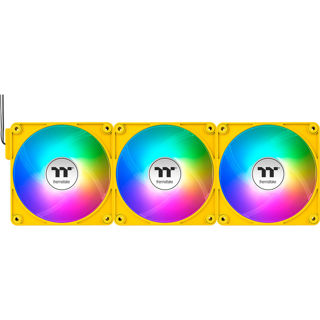 Thermaltake ct120 ex argb sync pc cooling fan bumblebee (3-fan pack) case fans (geel, 3 stuks, 120 x 120 x 25 mm, pwm)
