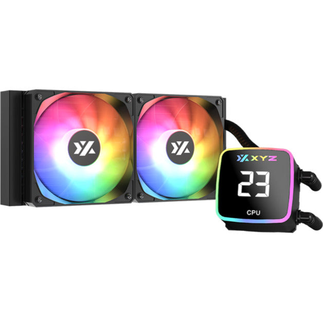 Xyz pc gear aquapulse aio 240 waterkoeling (zwart, argb, pwm)
