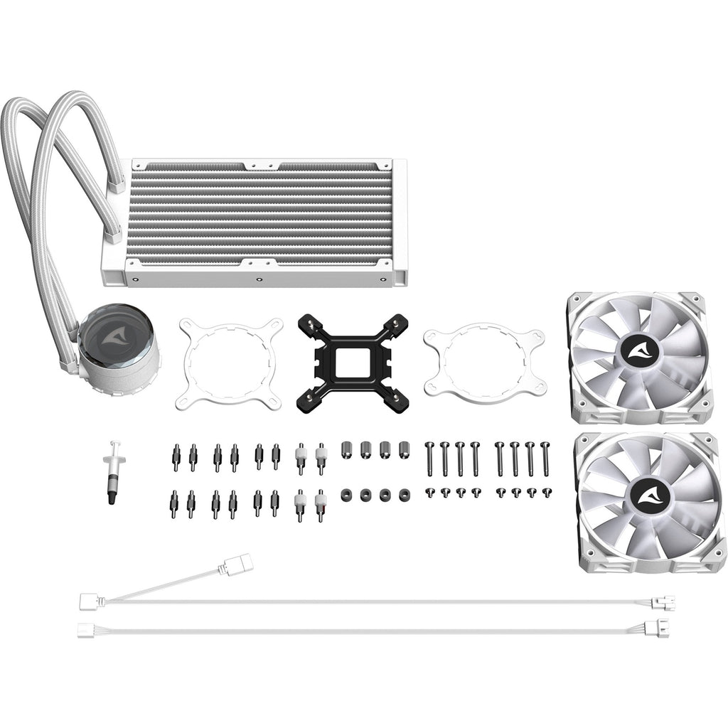 Sharkoon s80 rgb white waterkoeling (wit, 4-pins pwm fan-connector)