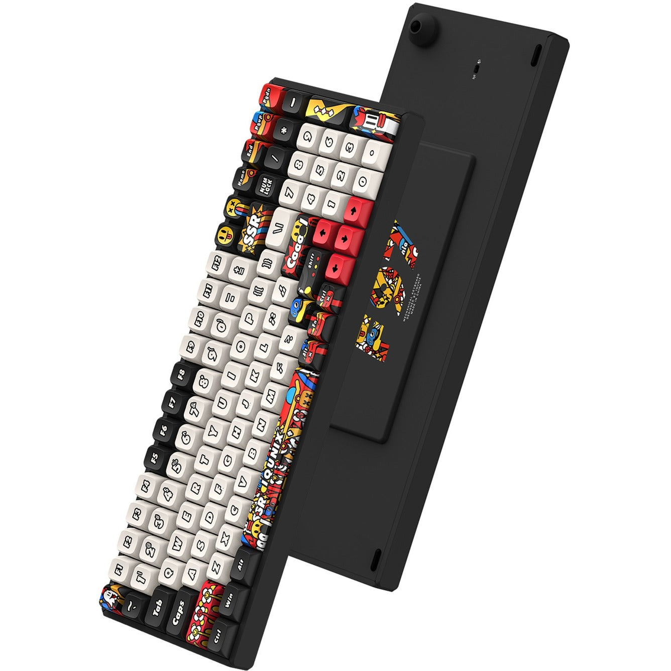 Iqunix f97 graffiti diary wireless mechanical keyboard (zwart, us lay-out (qwerty), cherry mx brown, 96%, rgb leds, hot-swappable, pbt, 2.4ghz | bluetooth 5.1 | usb-c)
