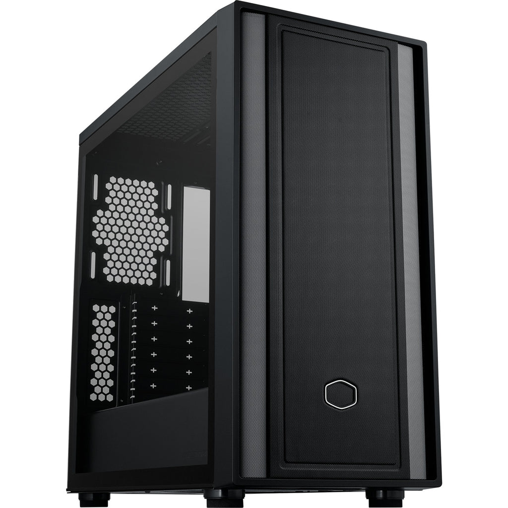 Cooler master masterbox 600 lite midi tower behuizing (zwart | 2x usb-a | 1x usb-c | rgb | tempered glass)
