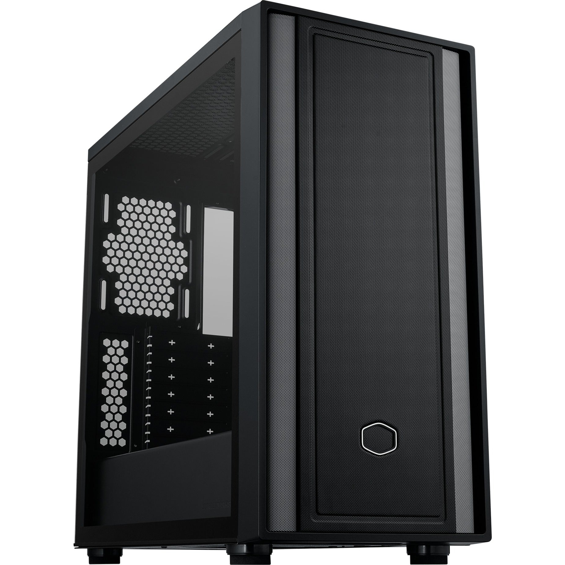 Cooler master masterbox 600 lite midi tower behuizing (zwart | 2x usb-a | 1x usb-c | rgb | tempered glass)