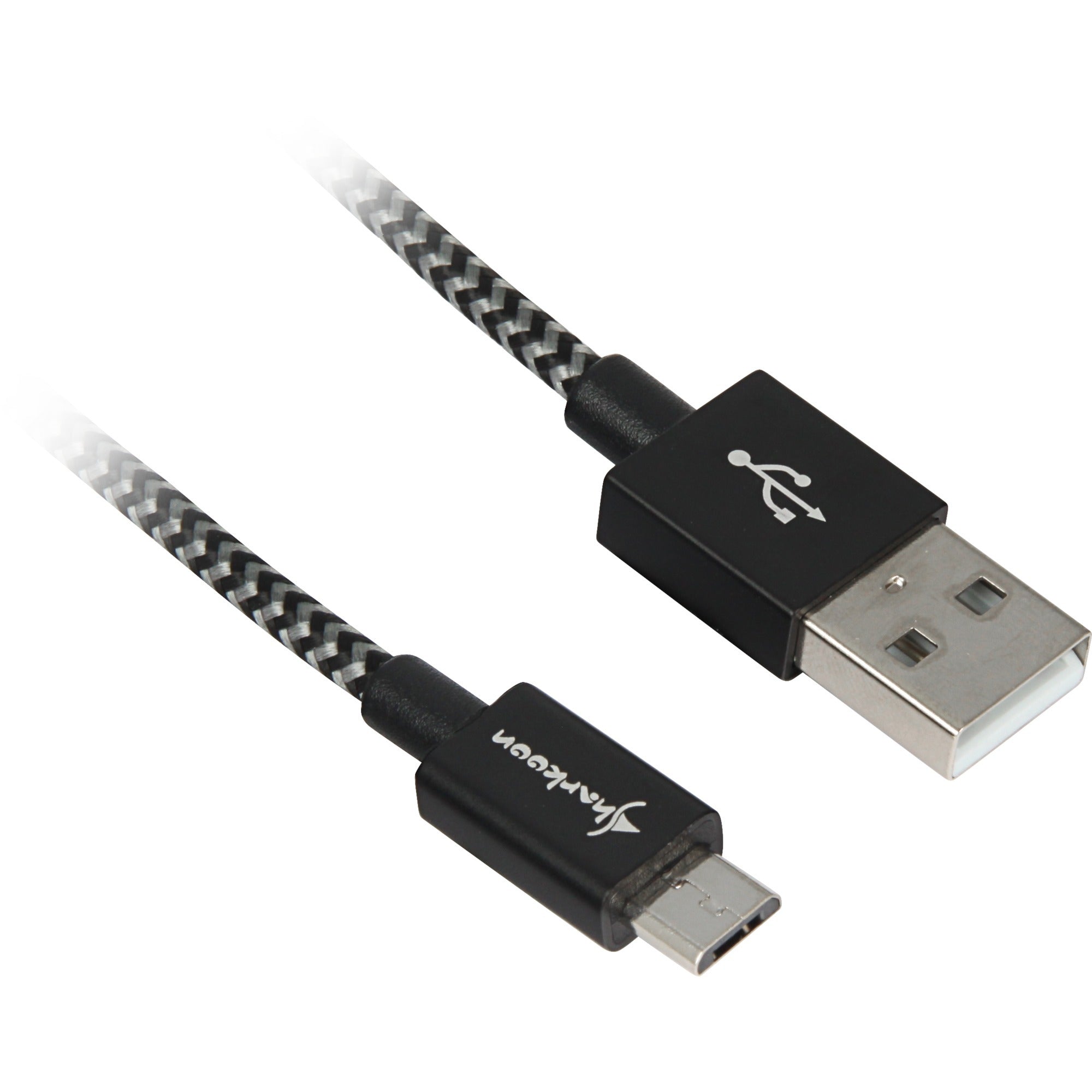 Sharkoon usb 2.0 kabel, usb-a > micro-usb b (zwart grijs, 2 meter)