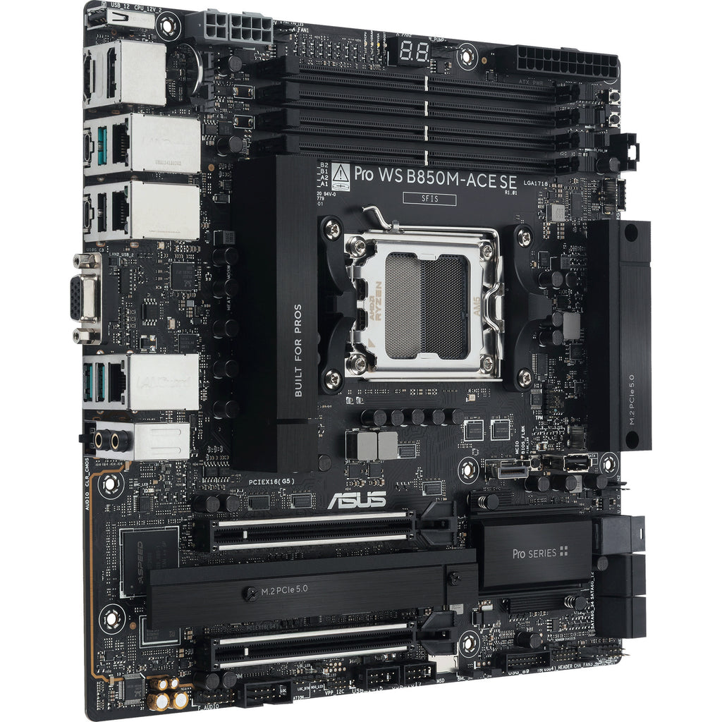Asus pro ws b850m-ace se socket am5 moederbord (raid, 10gb-lan, sound, µatx)