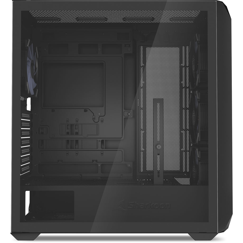 Sharkoon ak3 rgb midi tower behuizing (zwart | 2x usb-a | 1x usb-c | rgb | tempered glass)