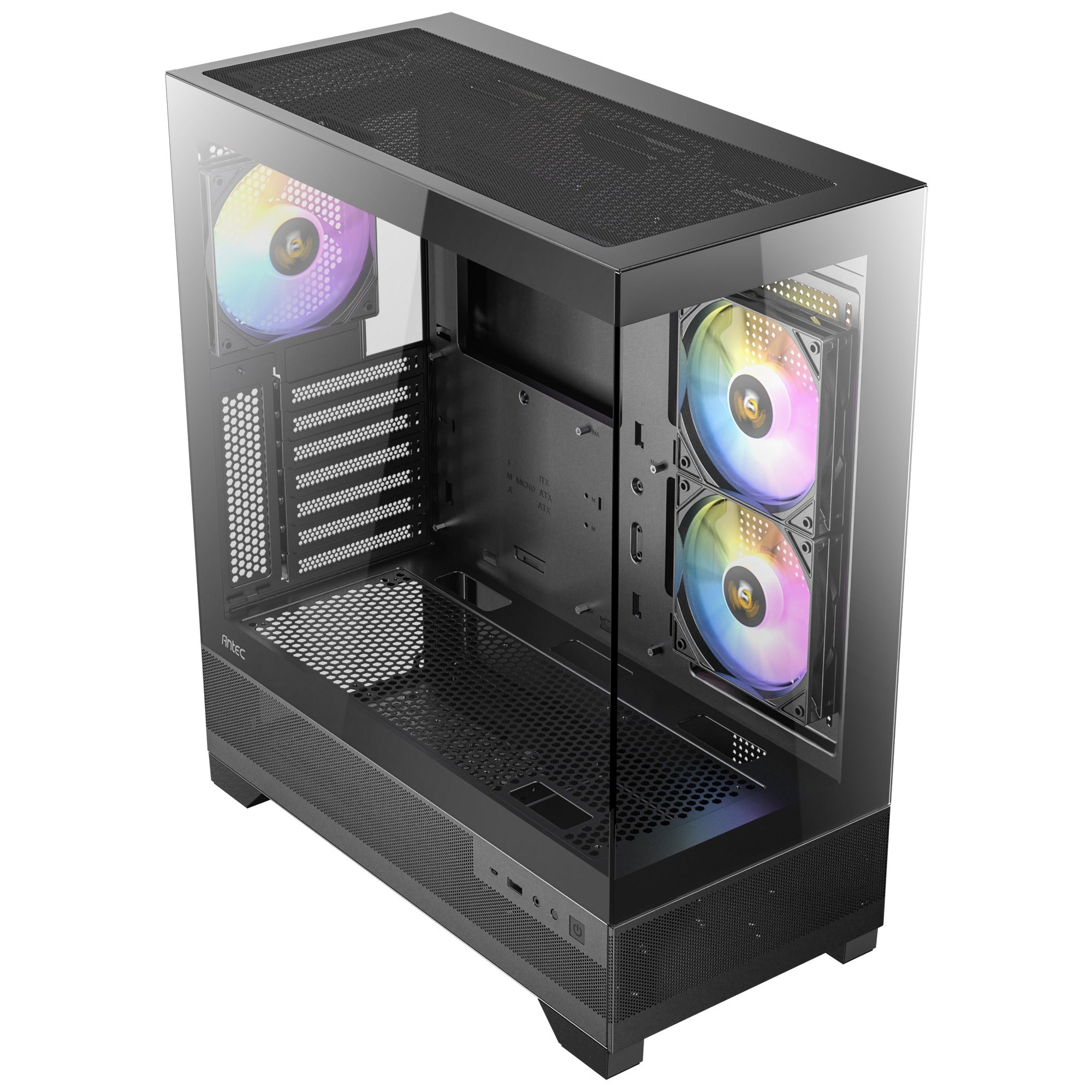 Antec cx700 argb midi tower behuizing (zwart | 1x usb-a | 1x usb-c | tempered glass)