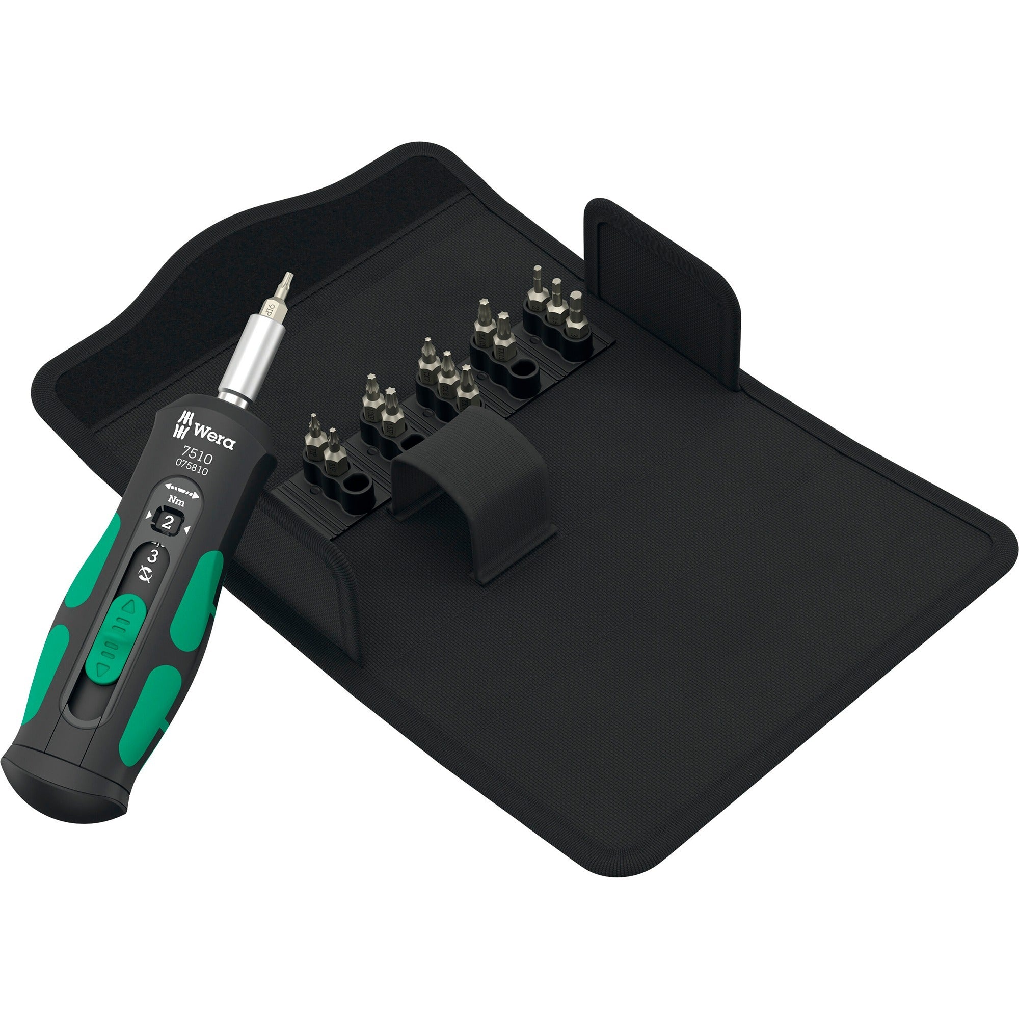 Wera 7510 14 safe-torque speed gereedschapsset voor hardmetalen wisselplaatjes schroevendraaier (zwart groen, 14‑delig)