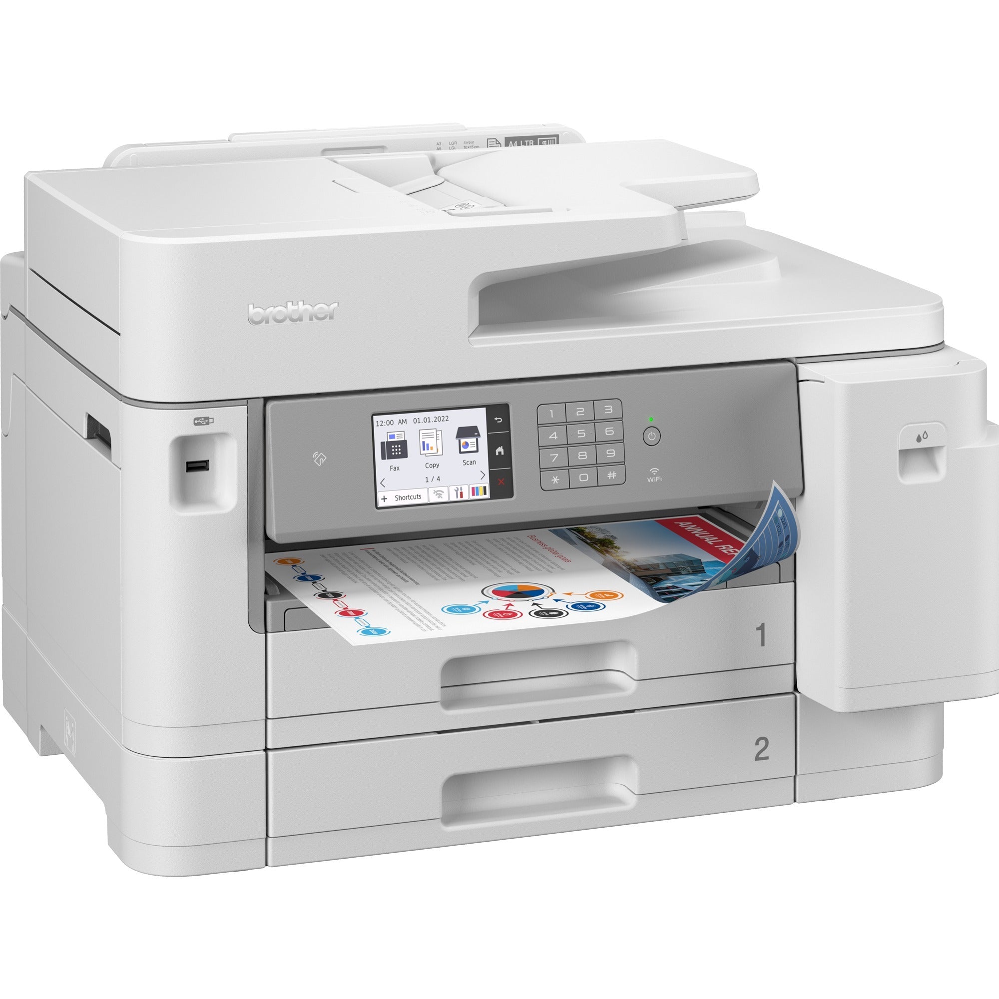 Brother mfc-j5955dw all-in-one inkjetprinter met faxfunctie (grijs, scannen, kopiëren, faxen, lan, wi-fi)