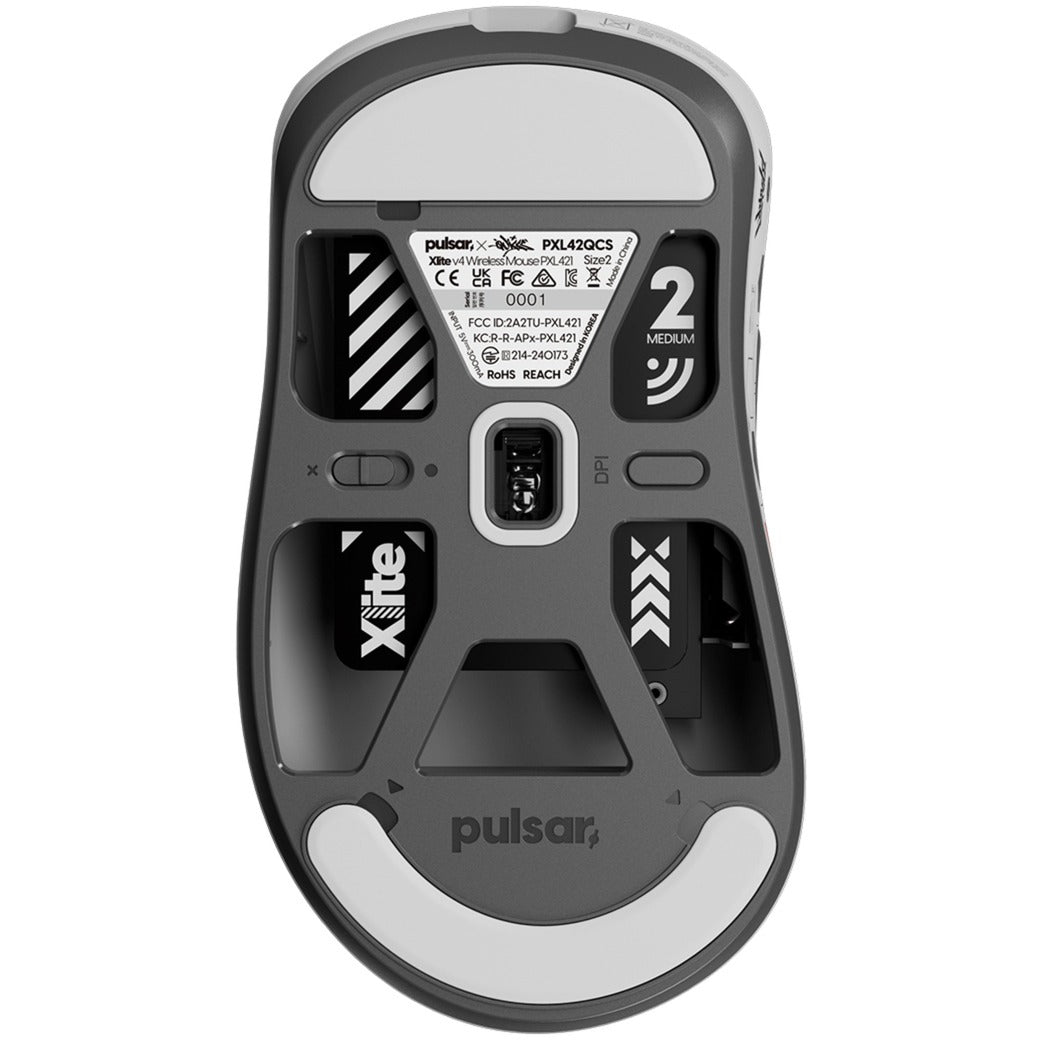 Pulsar [quiccs edition] xlite v4 gaming mouse (wit rood, 32,000 dpi, 8000 hz)