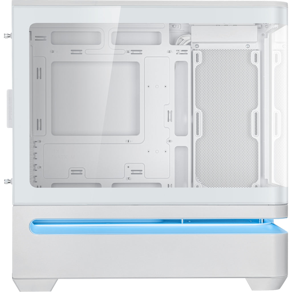 Asus prime ap202 midi tower behuizing (wit | 2x usb-a | 1x usb-c | rgb | tempered glass)