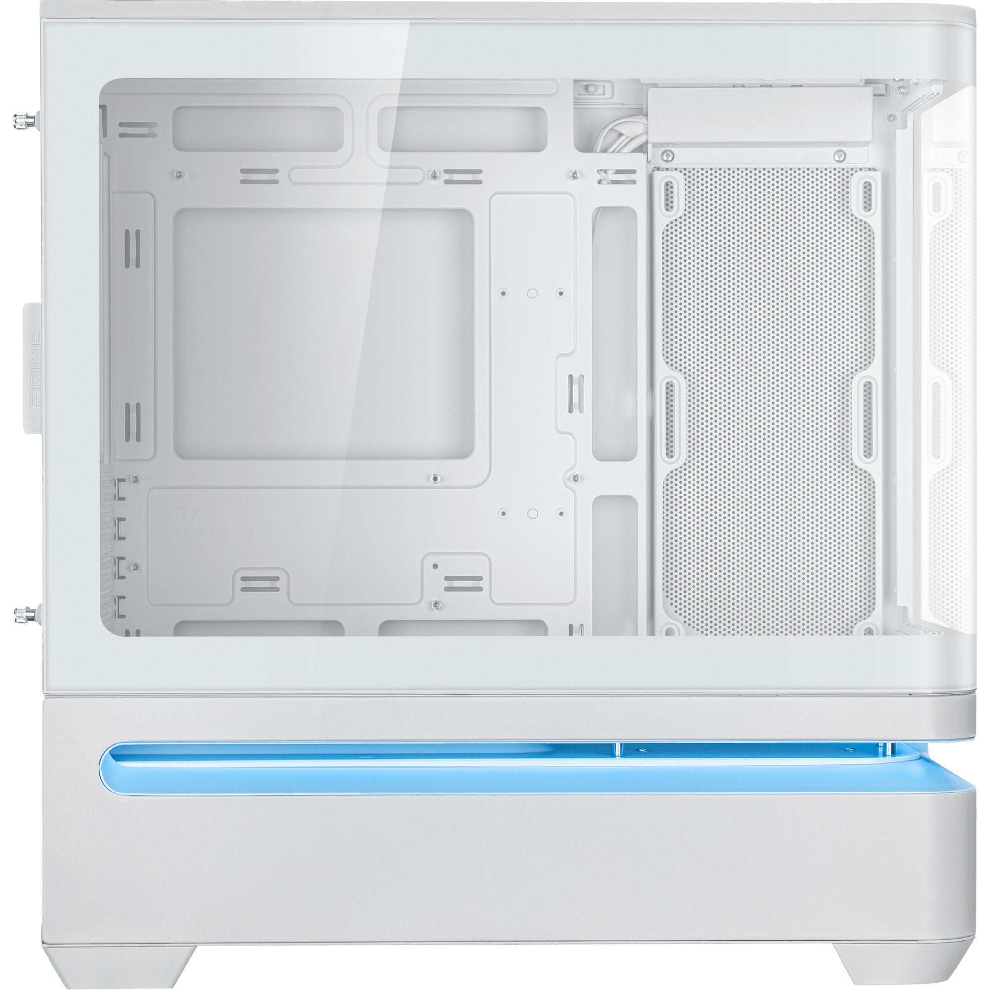 Asus prime ap202 midi tower behuizing (wit | 2x usb-a | 1x usb-c | rgb | tempered glass)