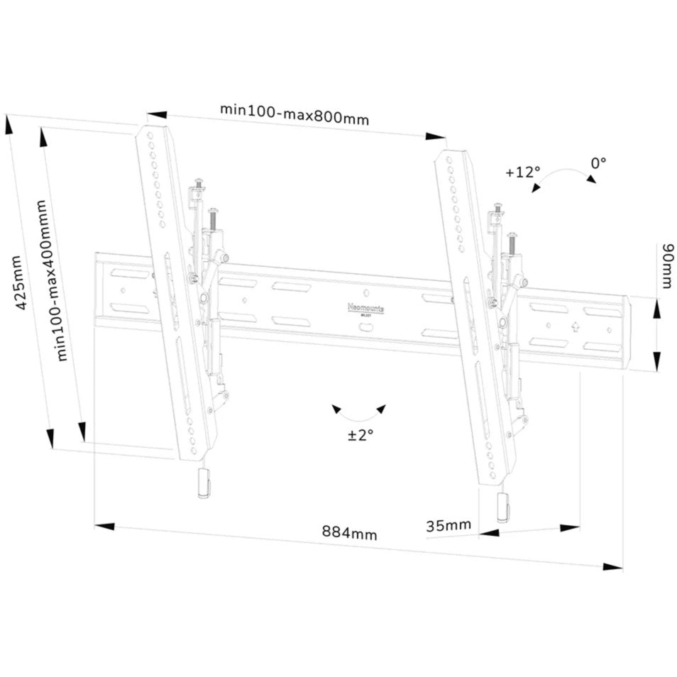 Neomounts select wl35s-850bl18 tv wandsteun bevestiging (zwart)
