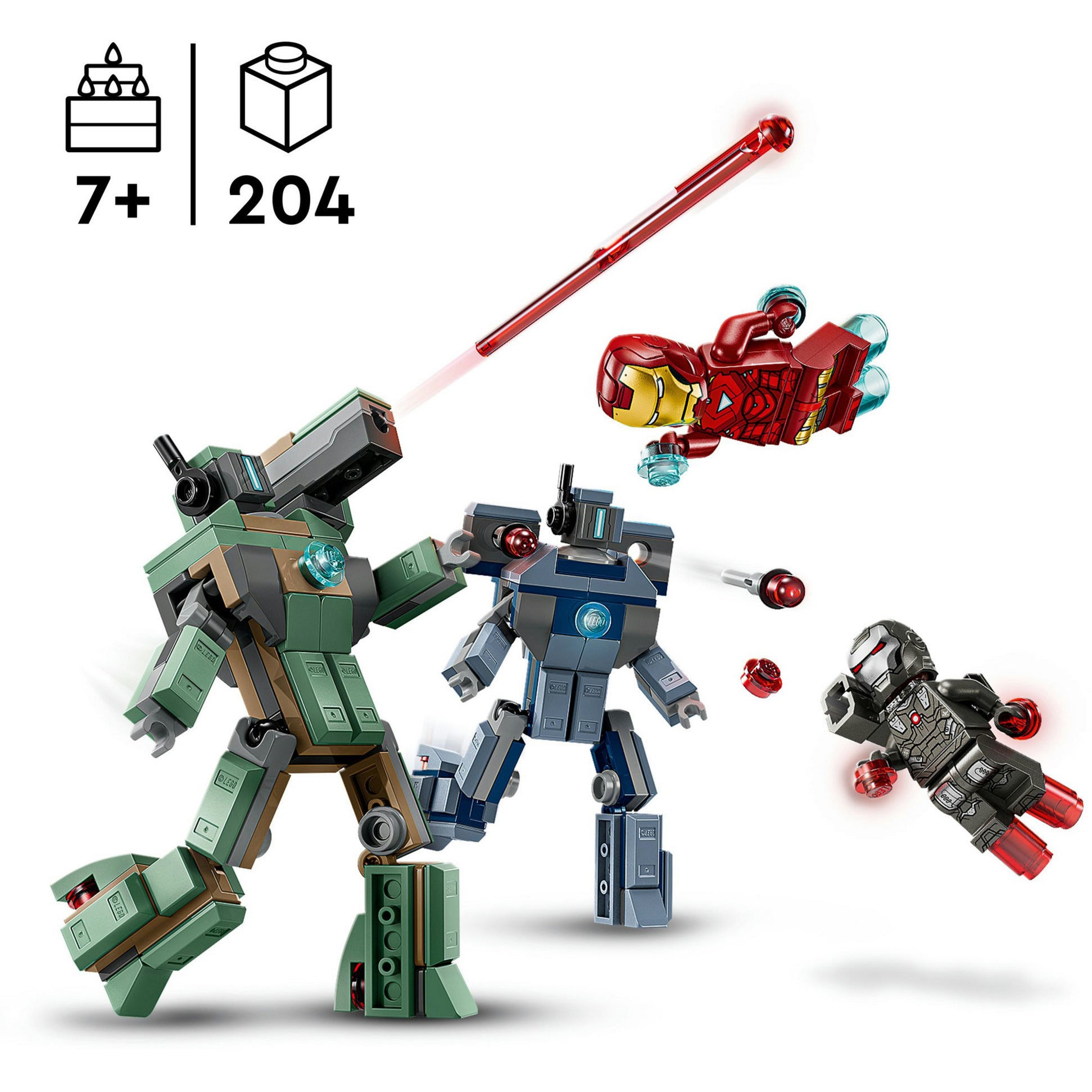 Lego marvel - iron man en war machine vs. hammer drones constructiespeelgoed (76320)