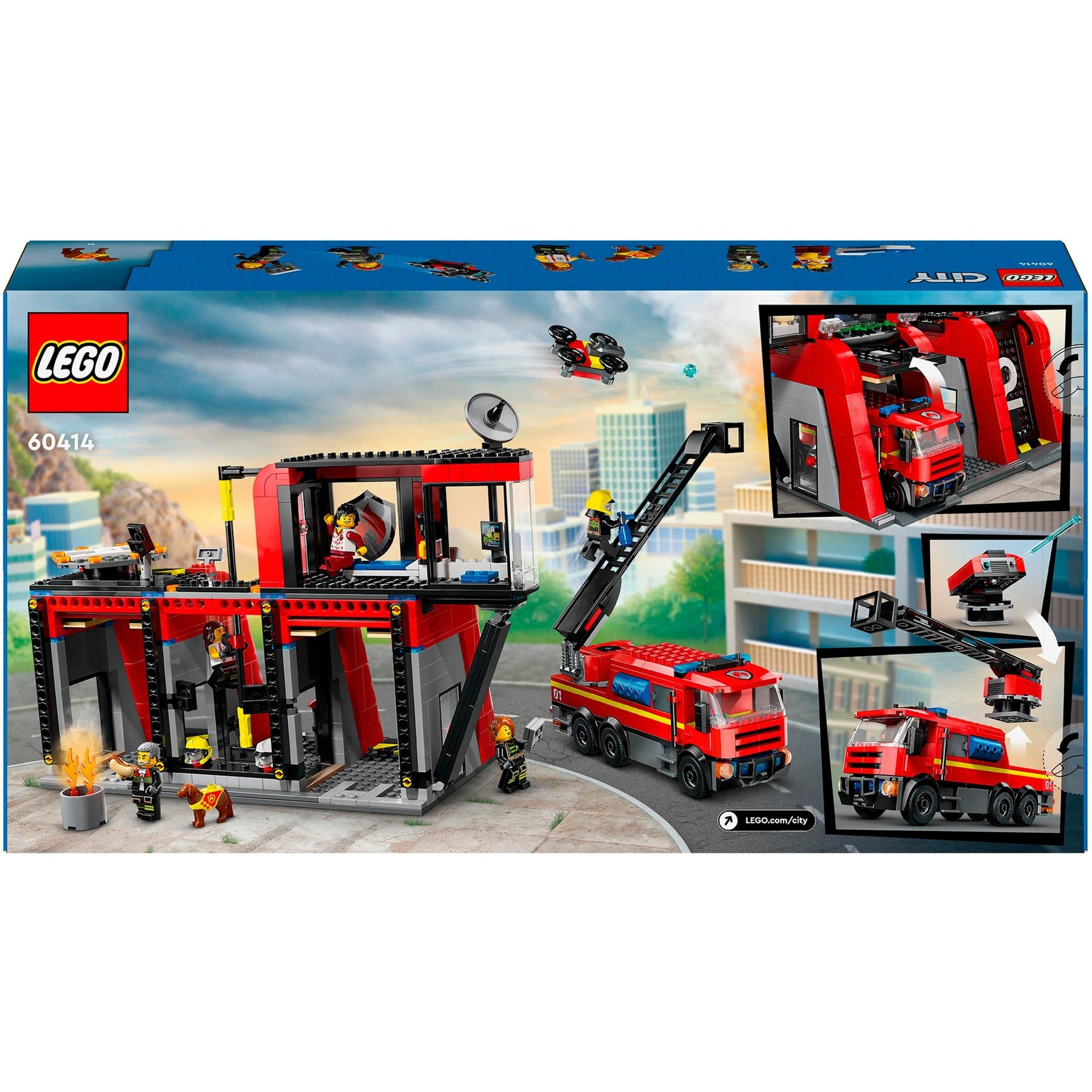 LEGO City 60414 Feuerwache und Feuerwehrauto