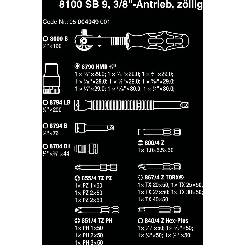 Wera 8100 SB 9 Zyklop Speed ​​Ratschensatz