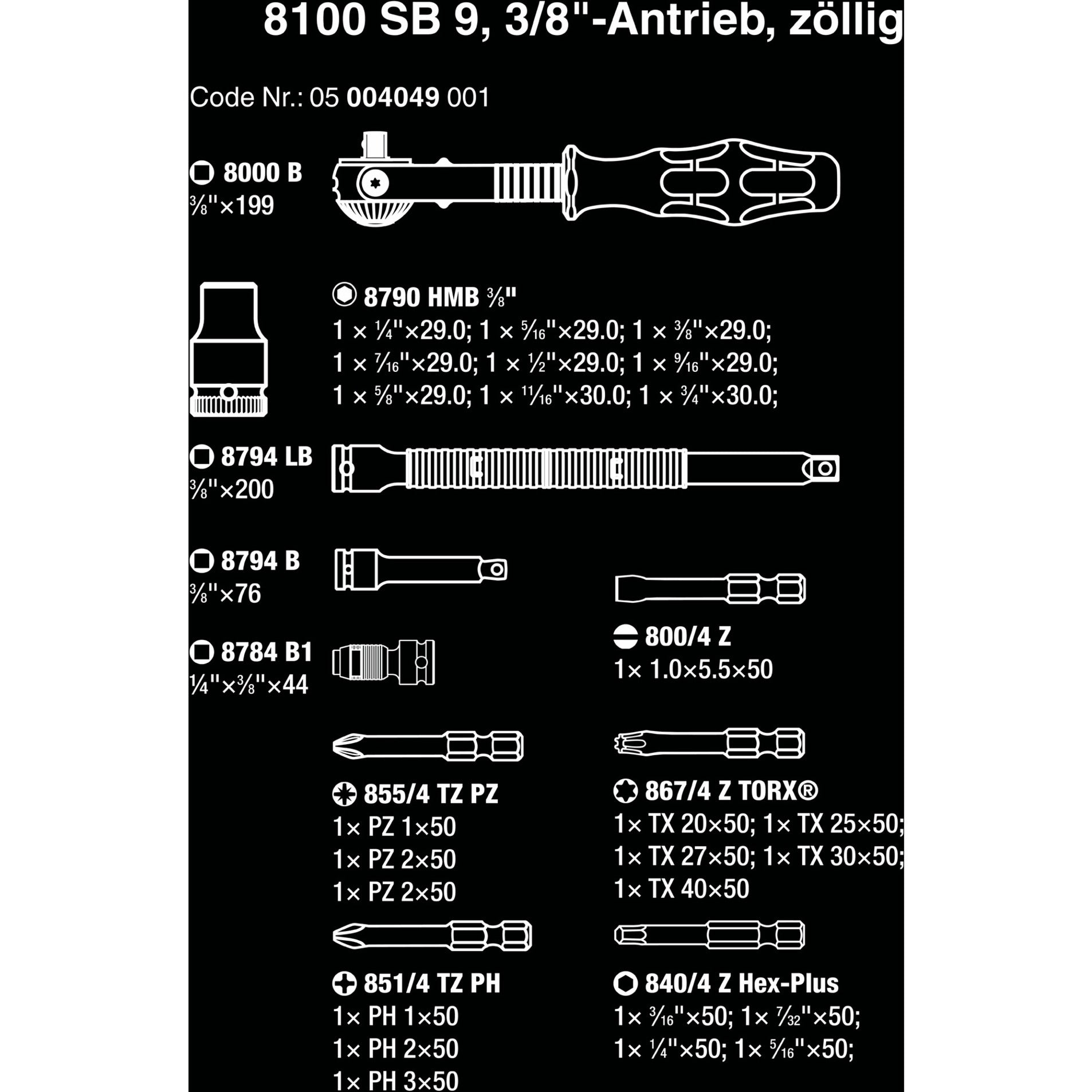 Wera 8100 SB 9 Zyklop Speed ​​Ratschensatz