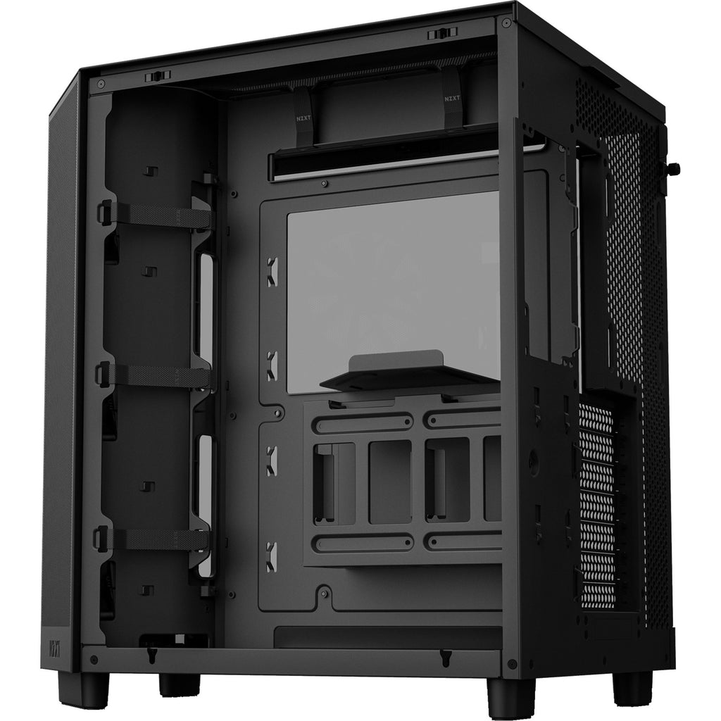 Nzxt h6 flow rgb midi tower behuizing (zwart | 2x usb-a | 1x usb-c | rgb | tempered glass)