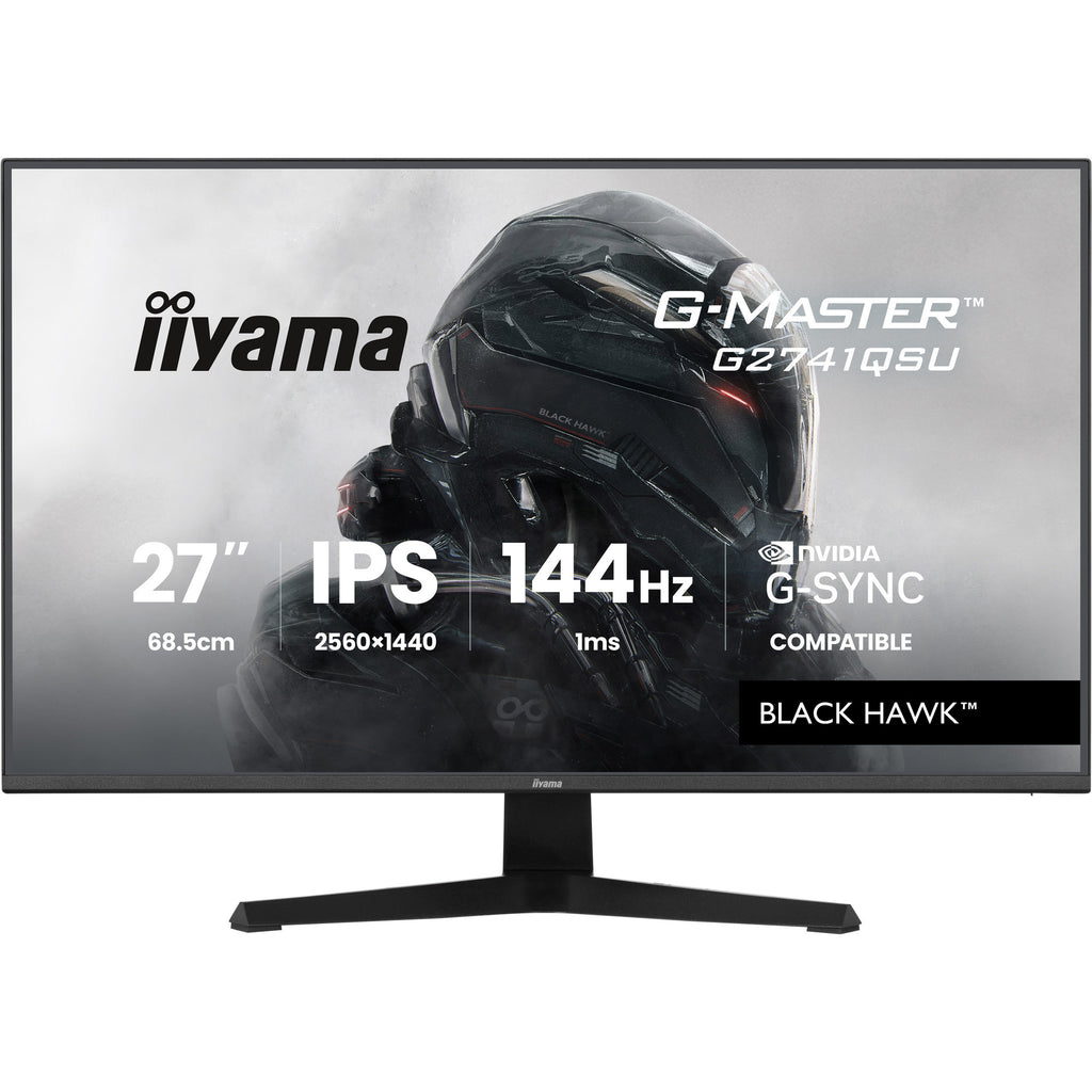 Iiyama g-master black hawk g2741qsu-b1 27 gaming monitor (zwart, hdmi, displayport, 2x usb-a, usb-b, 144 hz)
