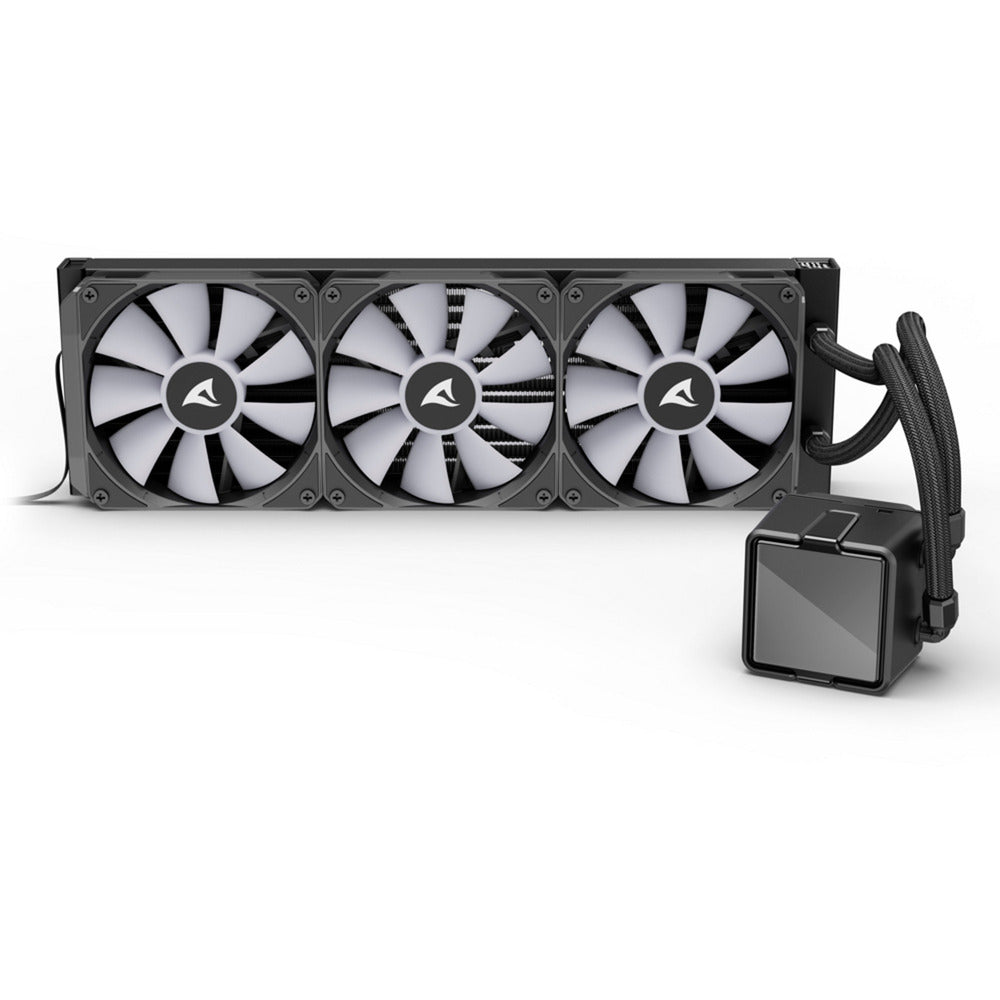 Sharkoon s100 argb waterkoeling (zwart, 4-pins pwm fan-connector)