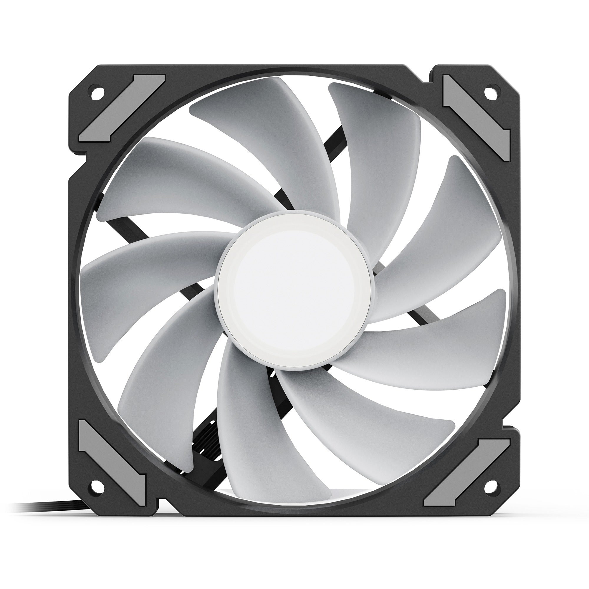 Sharkoon shark mirror rgb pwm reverse case fan (zwart, 120 x 120 x 25 mm)