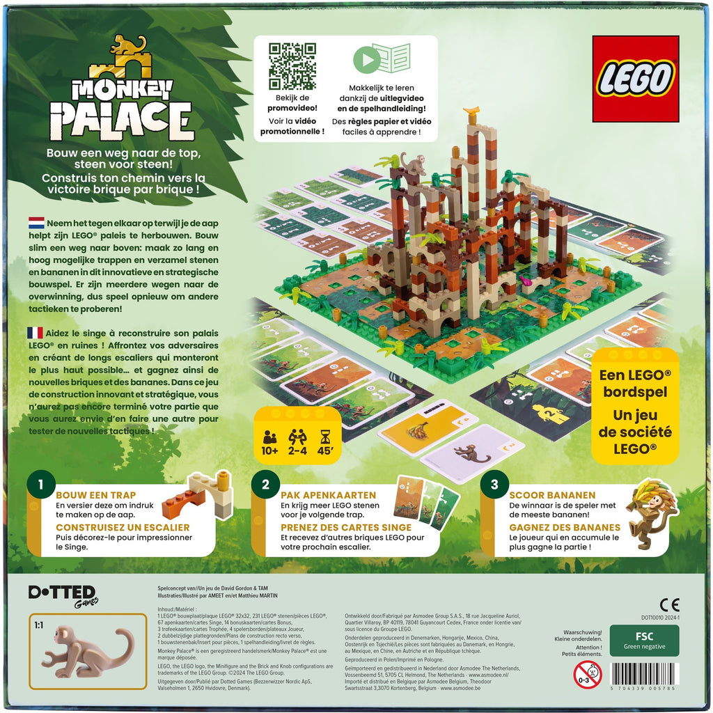 Asmodee lego® monkey palace bordspel (frans nederlands, 2 - 4 spelers, 45 minuten, vanaf 10 jaar)