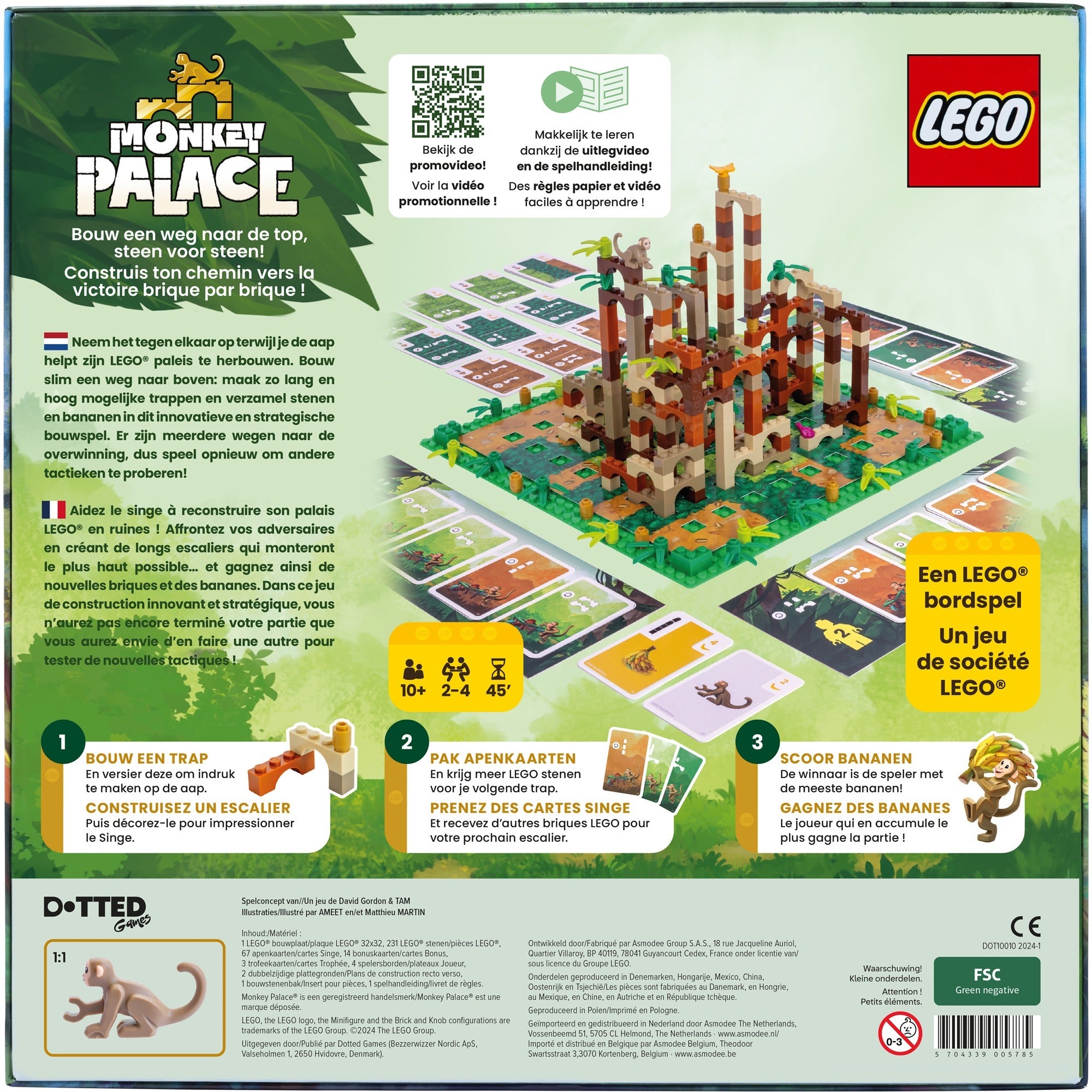 Asmodee lego® monkey palace bordspel (frans nederlands, 2 - 4 spelers, 45 minuten, vanaf 10 jaar)