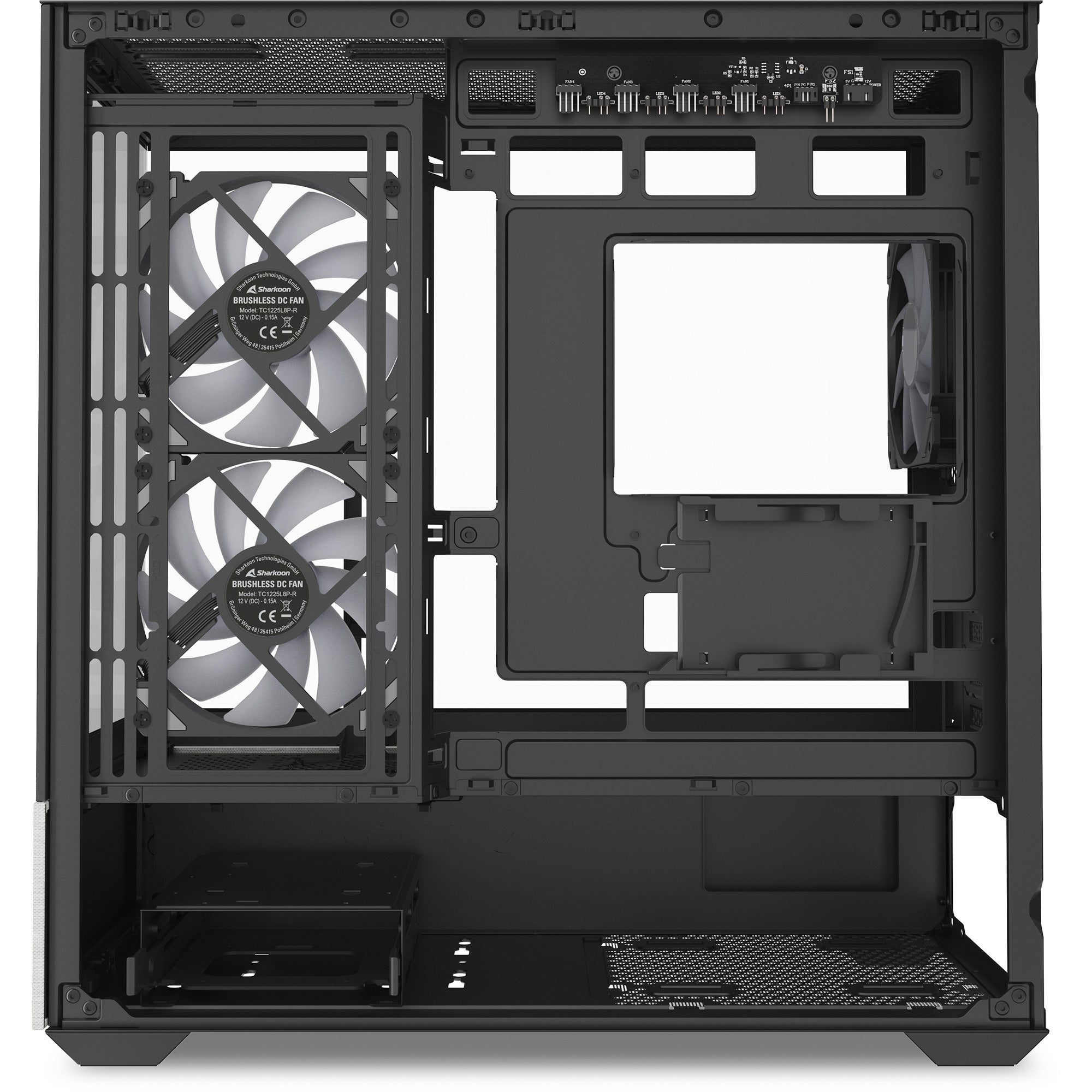 Sharkoon mk7 argb mini tower behuizing (zwart | 2x usb-a | 1x usb-c | rgb | tempered glass)