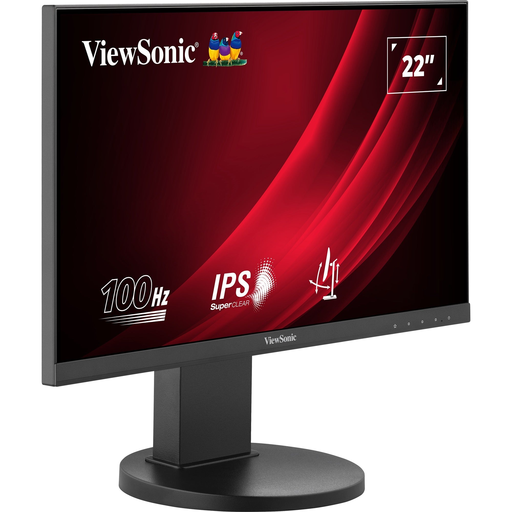 Viewsonic vg2208a 22 monitor (zwart, 1x hdmi, 1x displayport, usb-c, usb-a, sound, 100 hz)