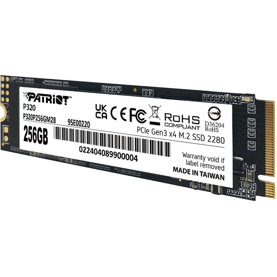 Patriot p320 256gb ssd (pcie 3.0 x4, nvme 1.3, m.2 2280)