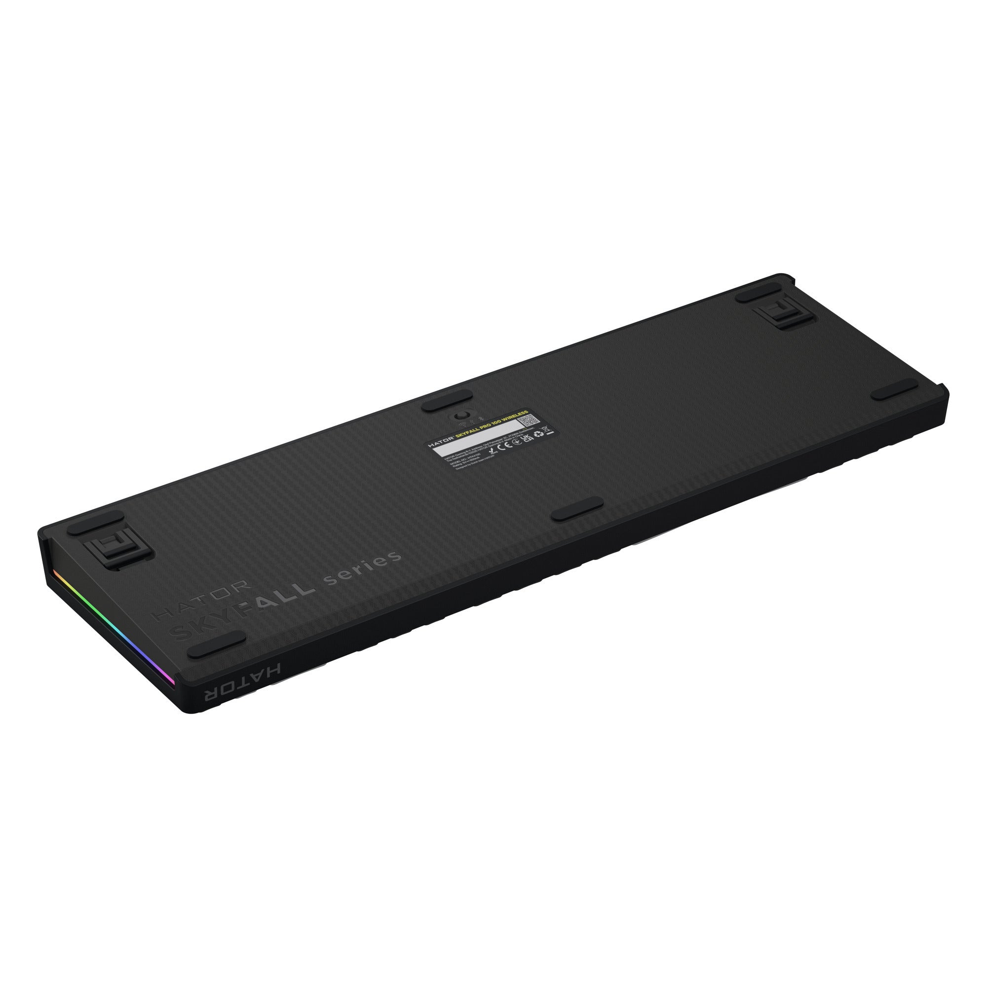 Hator skyfall pro wireless rgb mechanisch gaming toetsenbord (zwart, us lay-out (qwerty), hator aurum vanilla silent, 100%, rgb, double-shot pbt, hot-swap, 2.4ghz bluetooth usb-c)