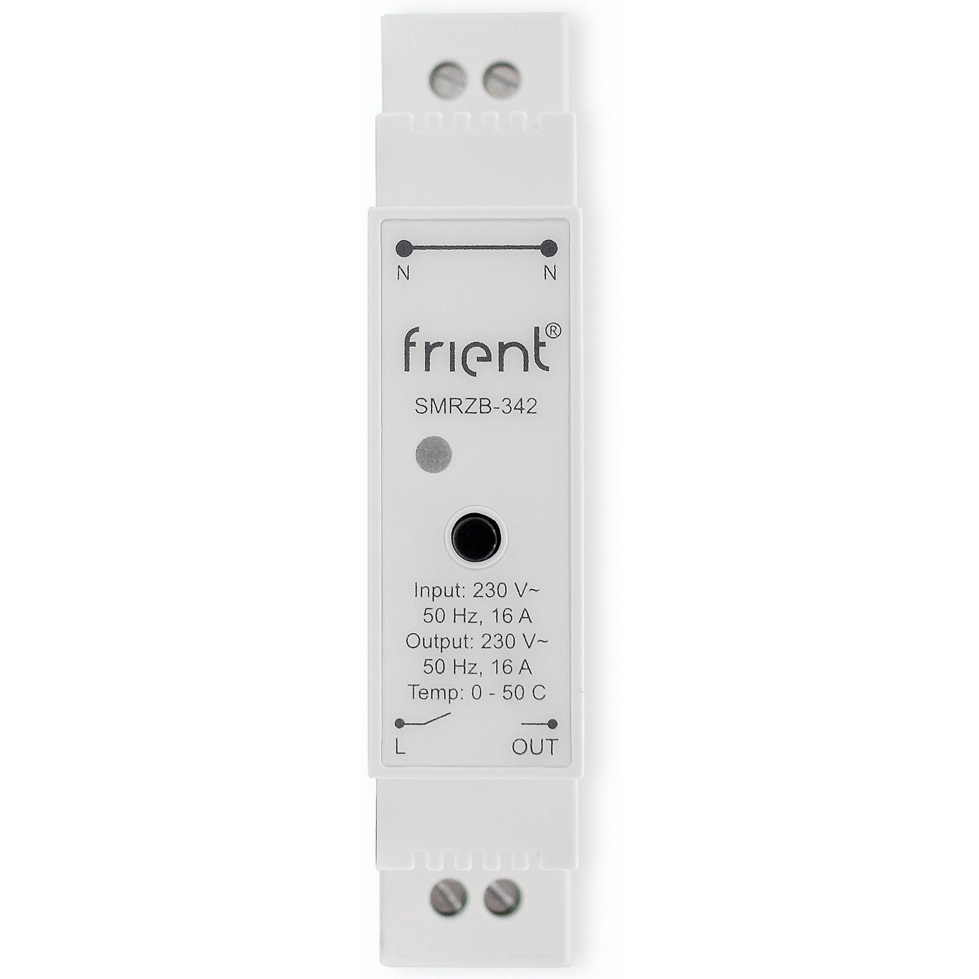 Frient smart din relay relais (lichtgrijs, zigbee)
