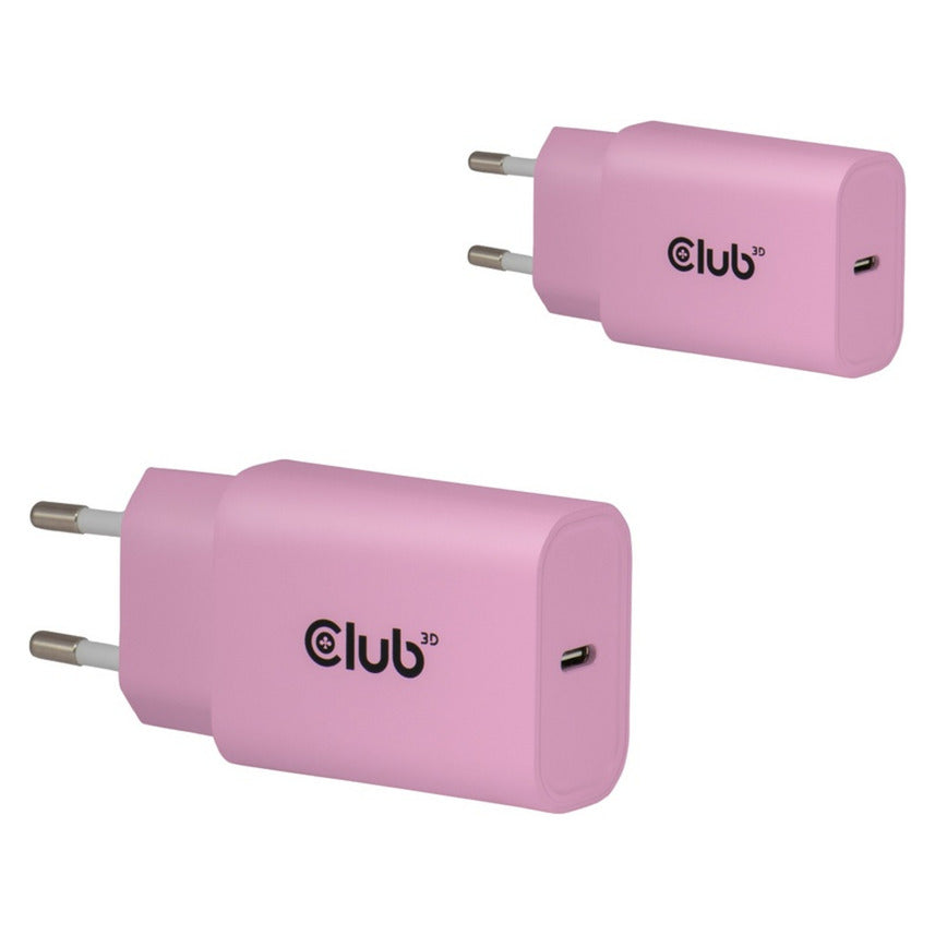 Club 3d 2-pack usb c charger 30 watt (roze)