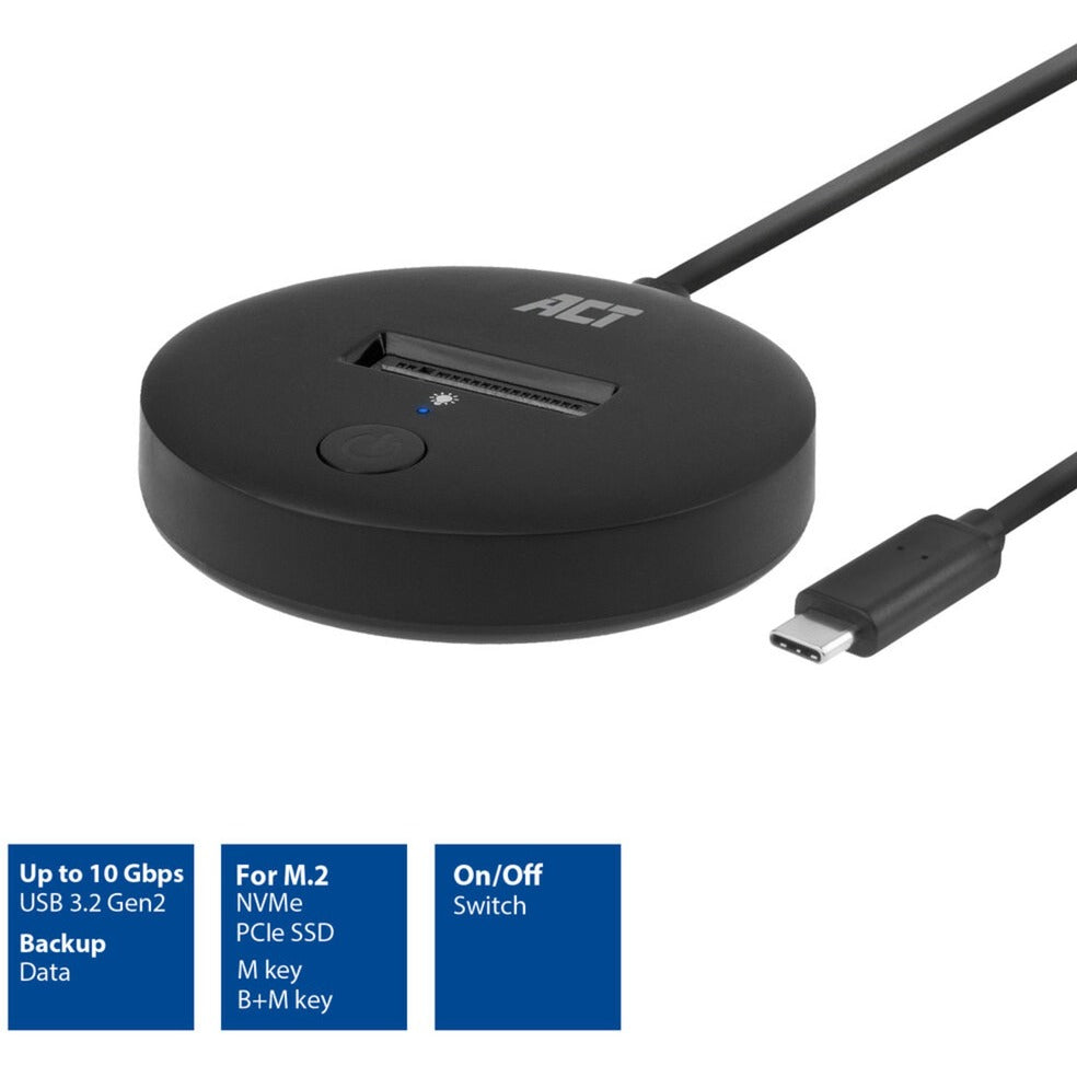 Act M.2 NVMe PCIe SSD Dockingstation, USB-C 3.2 Gen2